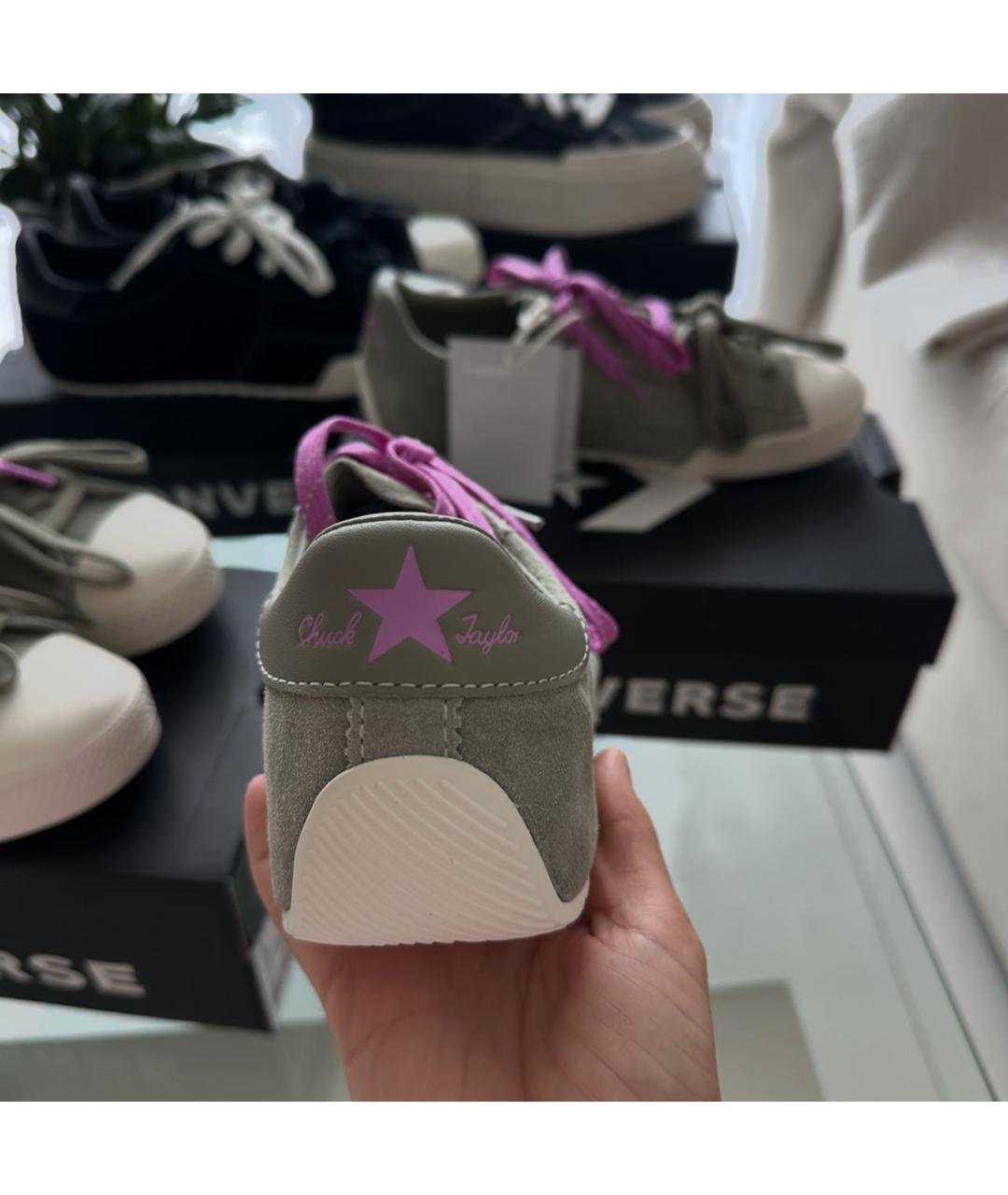 CONVERSE Зеленые замшевые кеды, фото 4