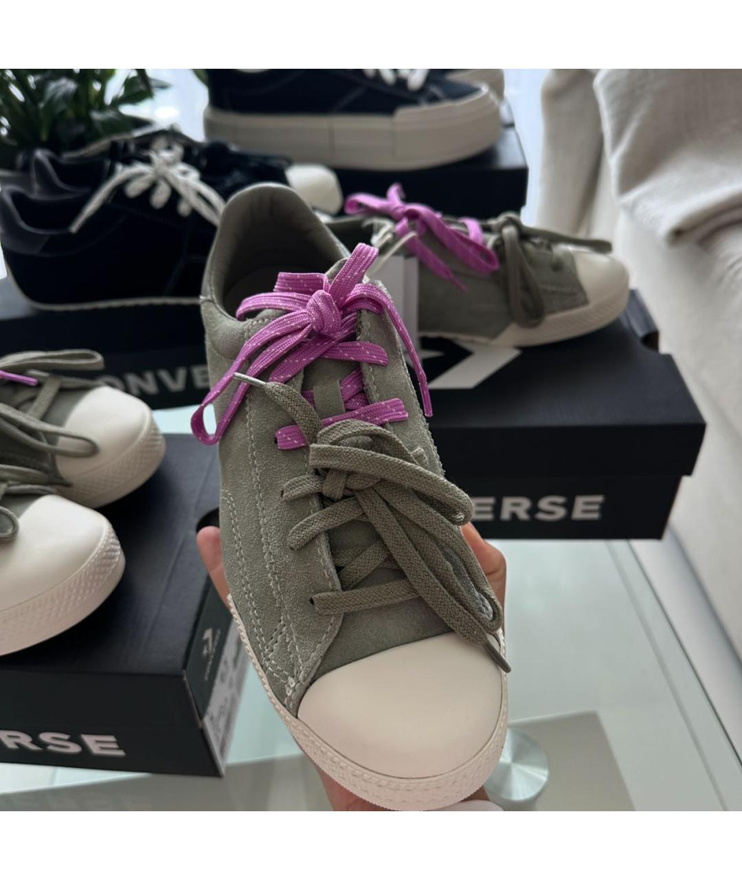 CONVERSE Зеленые замшевые кеды, фото 7
