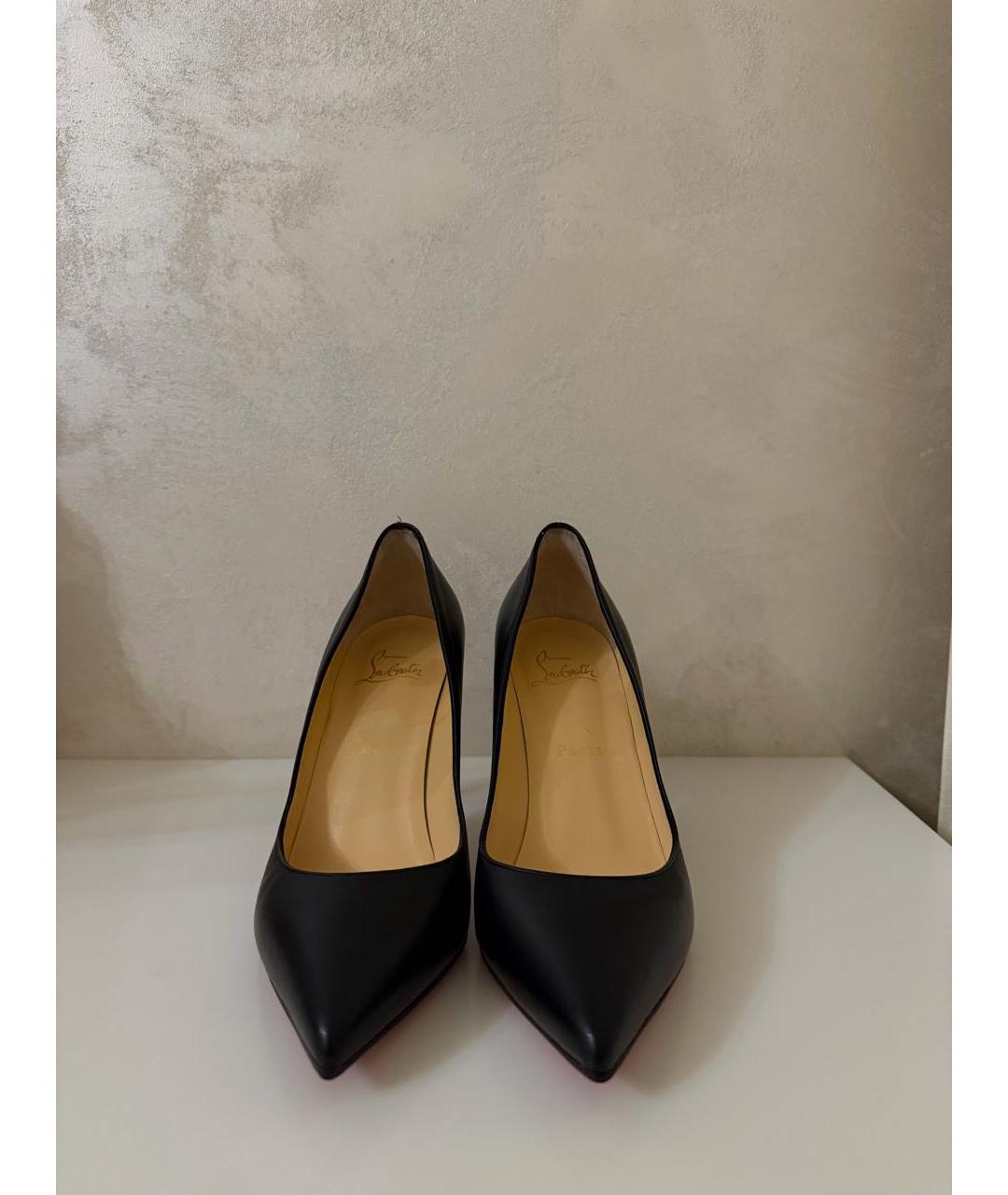 CHRISTIAN LOUBOUTIN Черные кожаные туфли, фото 2