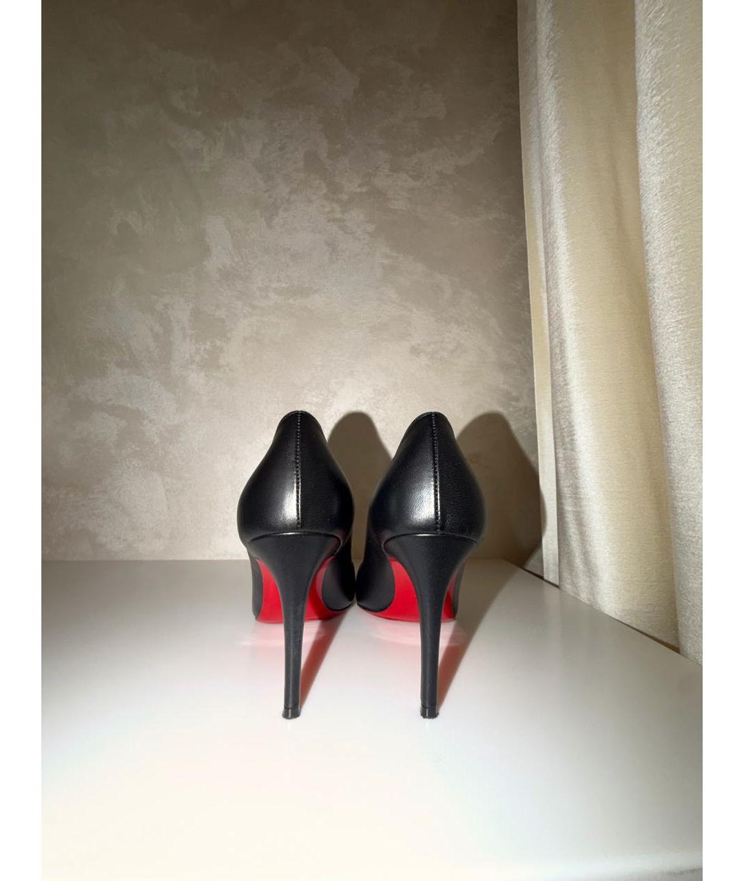 CHRISTIAN LOUBOUTIN Черные кожаные туфли, фото 4