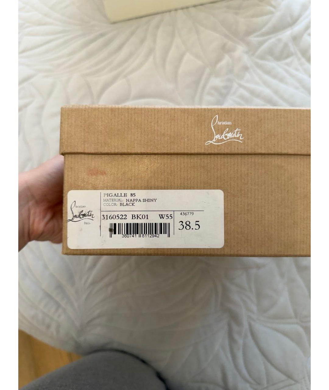 CHRISTIAN LOUBOUTIN Черные кожаные туфли, фото 6