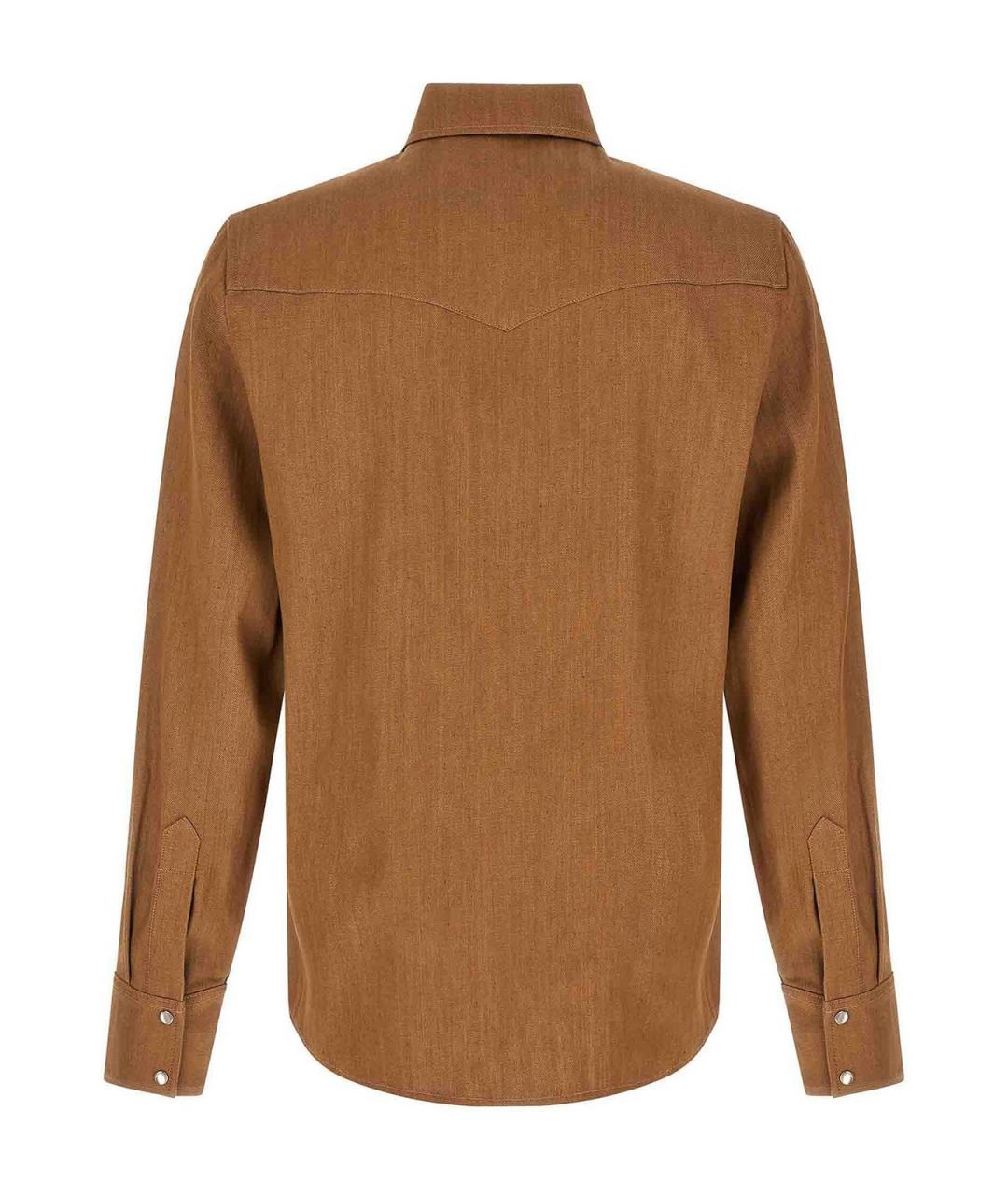 A.P.C. Коричневая хлопковая кэжуал рубашка, фото 2