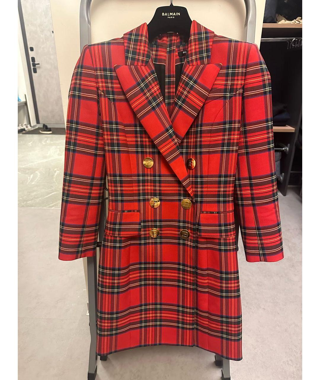 BALMAIN Красное шерстяное платье, фото 6