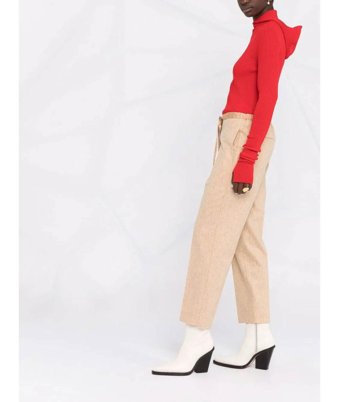 JIL SANDER Красная шерстяная водолазка, фото 4