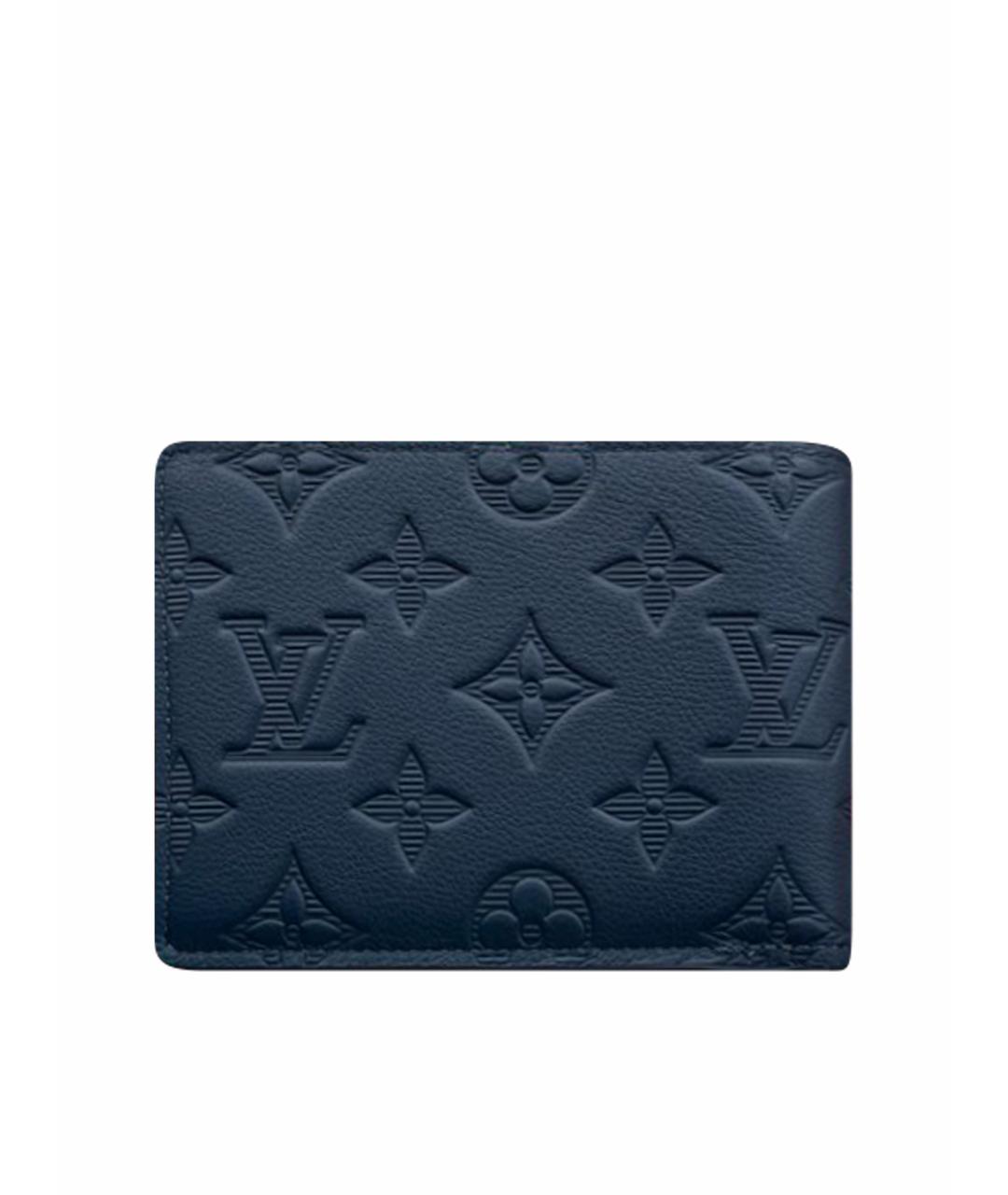 LOUIS VUITTON Темно-синий кожаный кошелек, фото 1