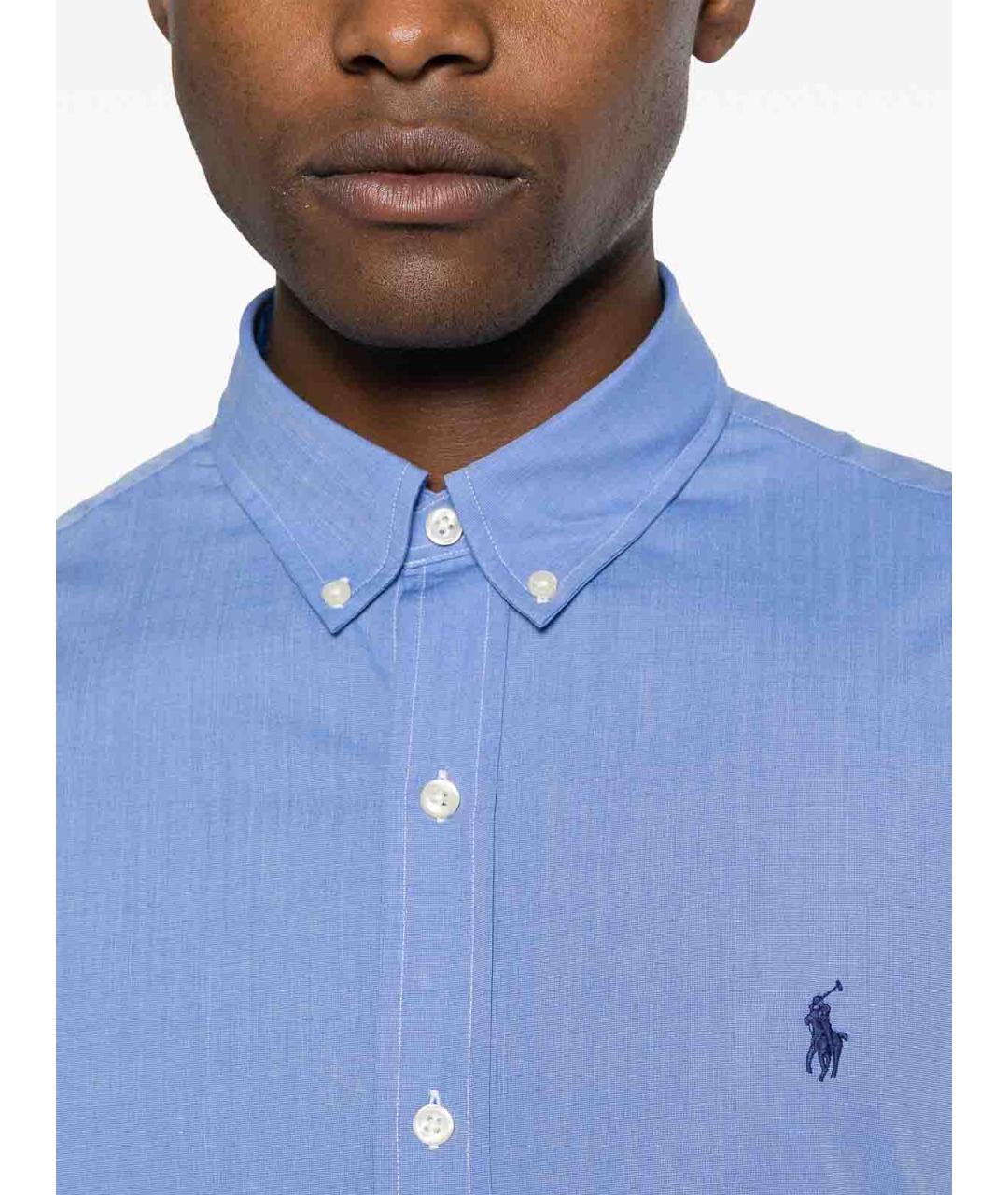 POLO RALPH LAUREN Голубая хлопковая кэжуал рубашка, фото 5