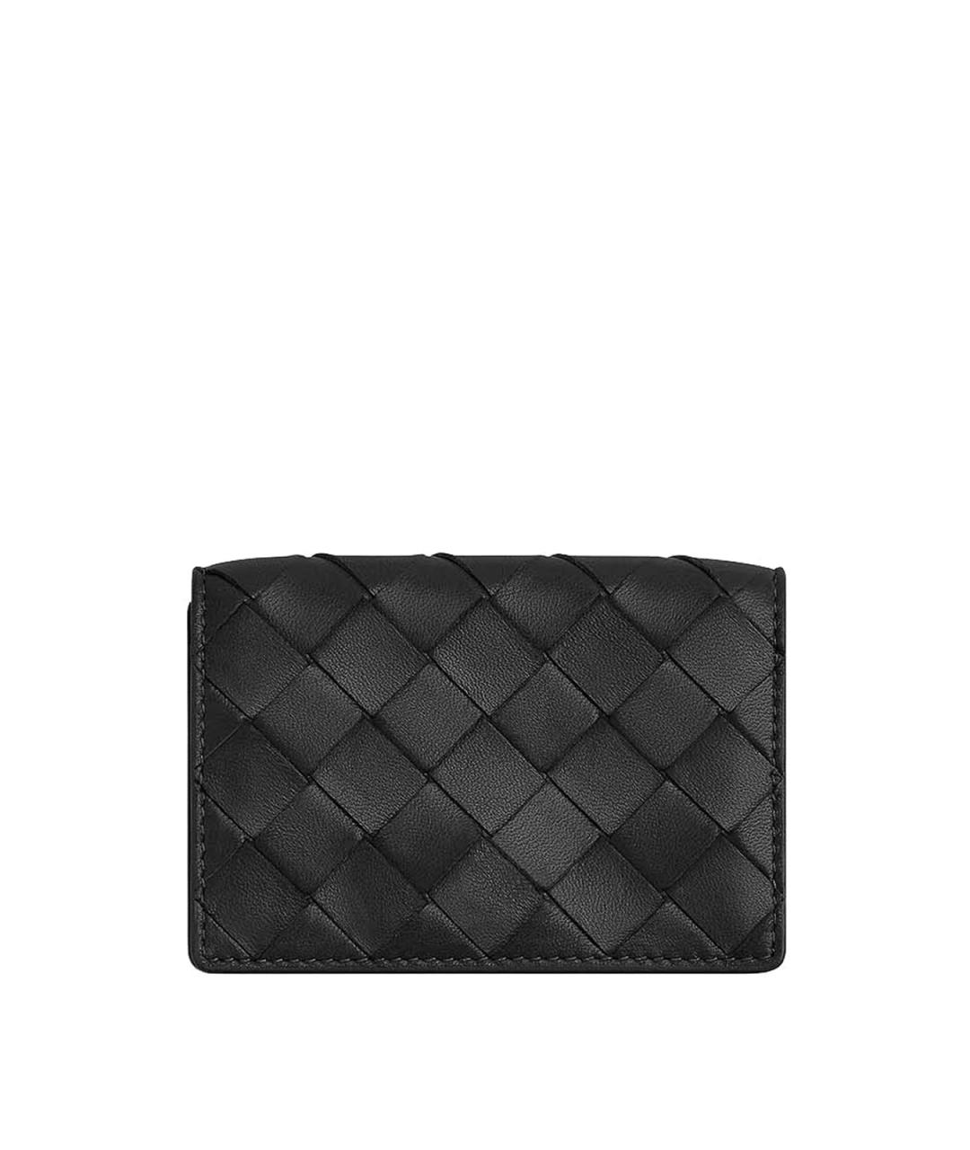 BOTTEGA VENETA Черный кожаный кошелек, фото 1