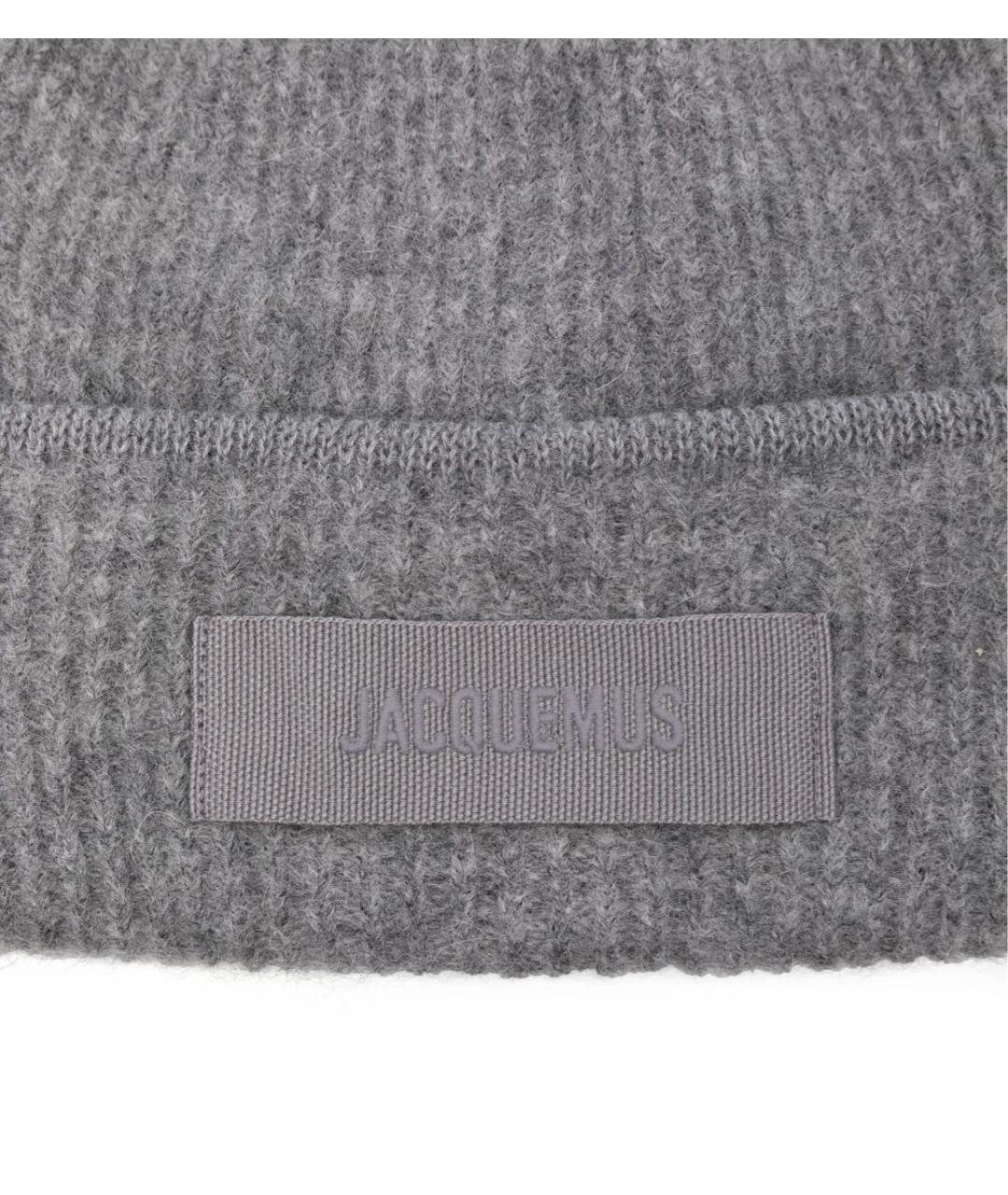 JACQUEMUS Серая шерстяная шапка, фото 2