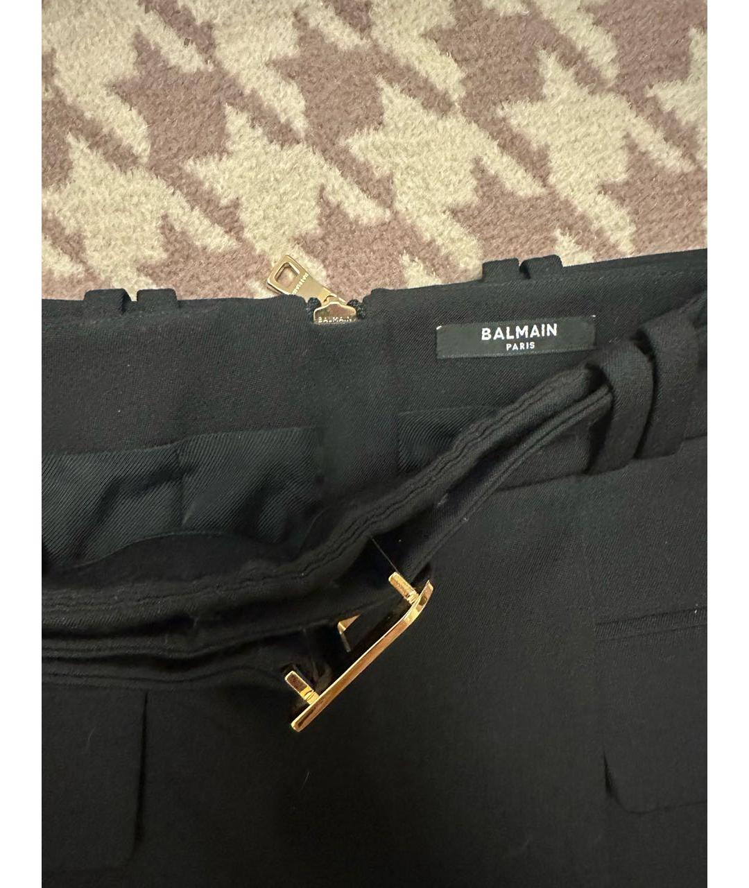 BALMAIN Черная шерстяная юбка мини, фото 3