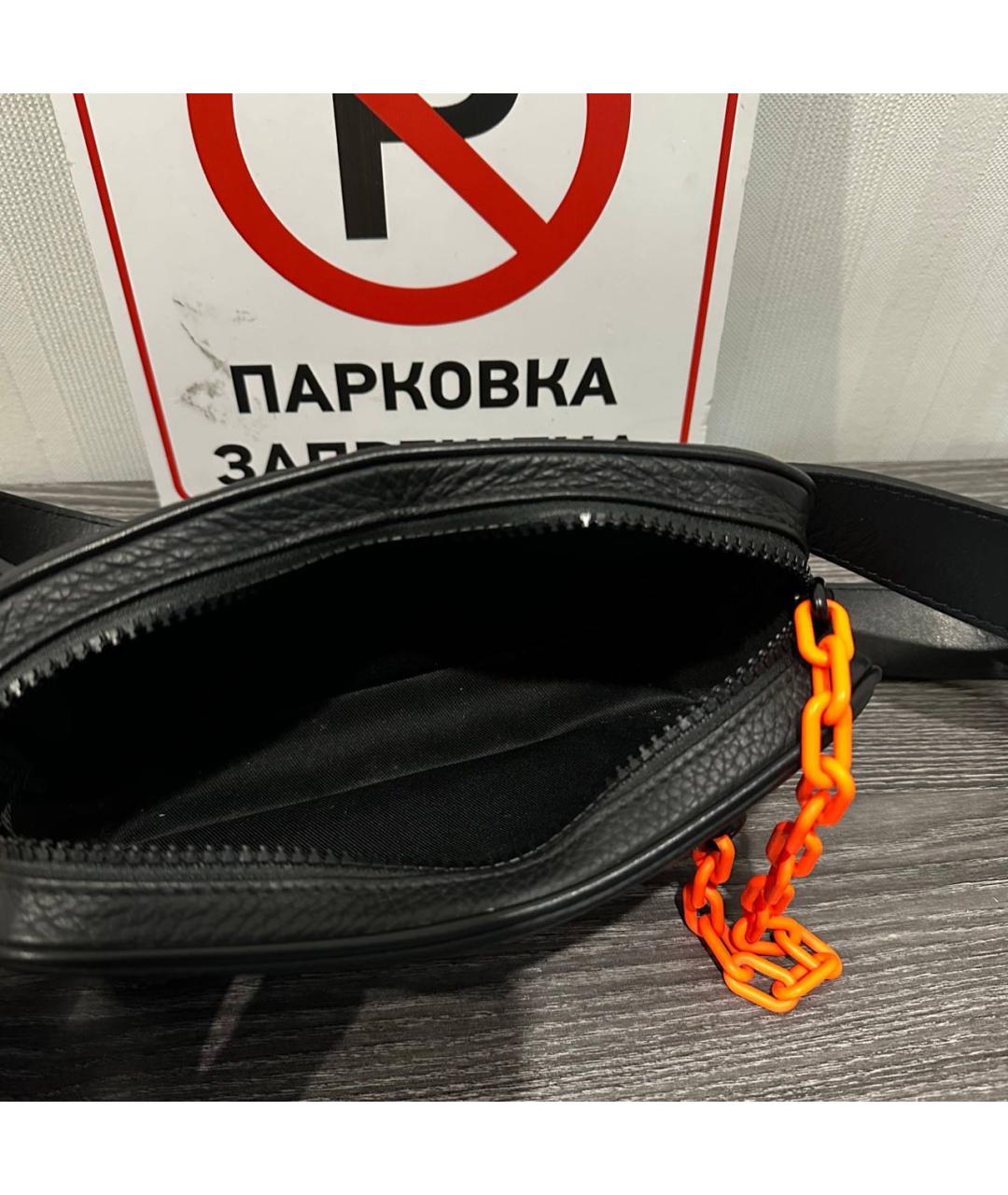 LOUIS VUITTON Черная кожаная поясная сумка, фото 4