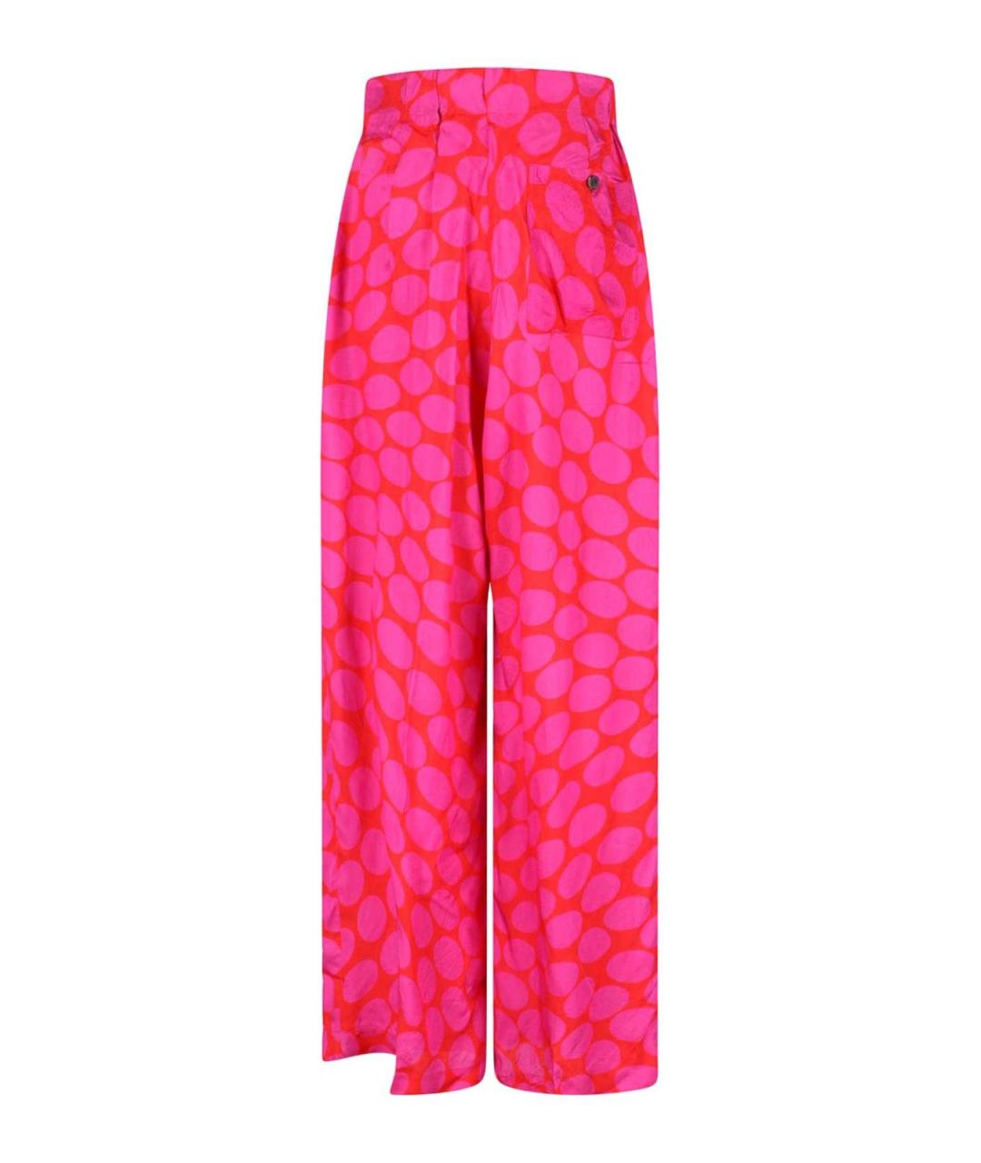 DRIES VAN NOTEN Розовые вискозные брюки широкие, фото 2
