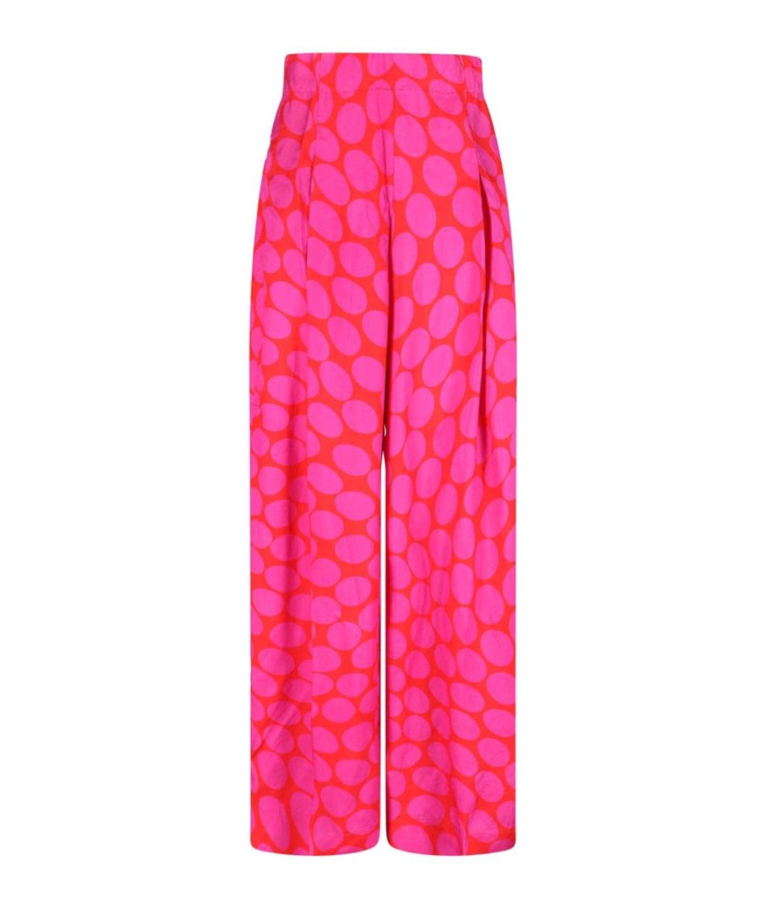 DRIES VAN NOTEN Розовые вискозные брюки широкие, фото 1