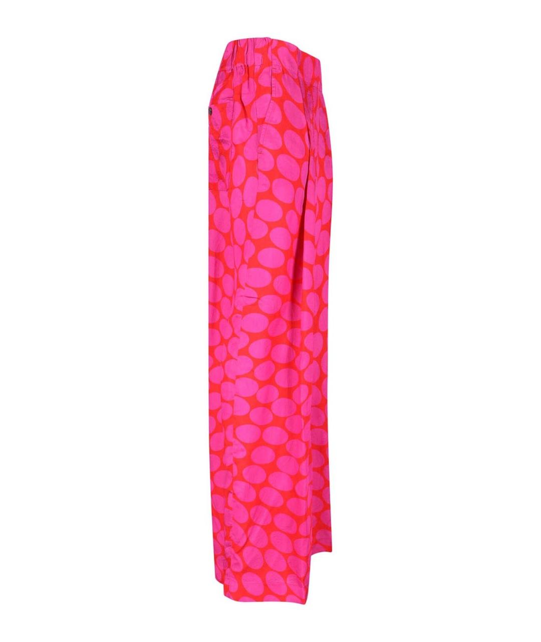 DRIES VAN NOTEN Розовые вискозные брюки широкие, фото 3