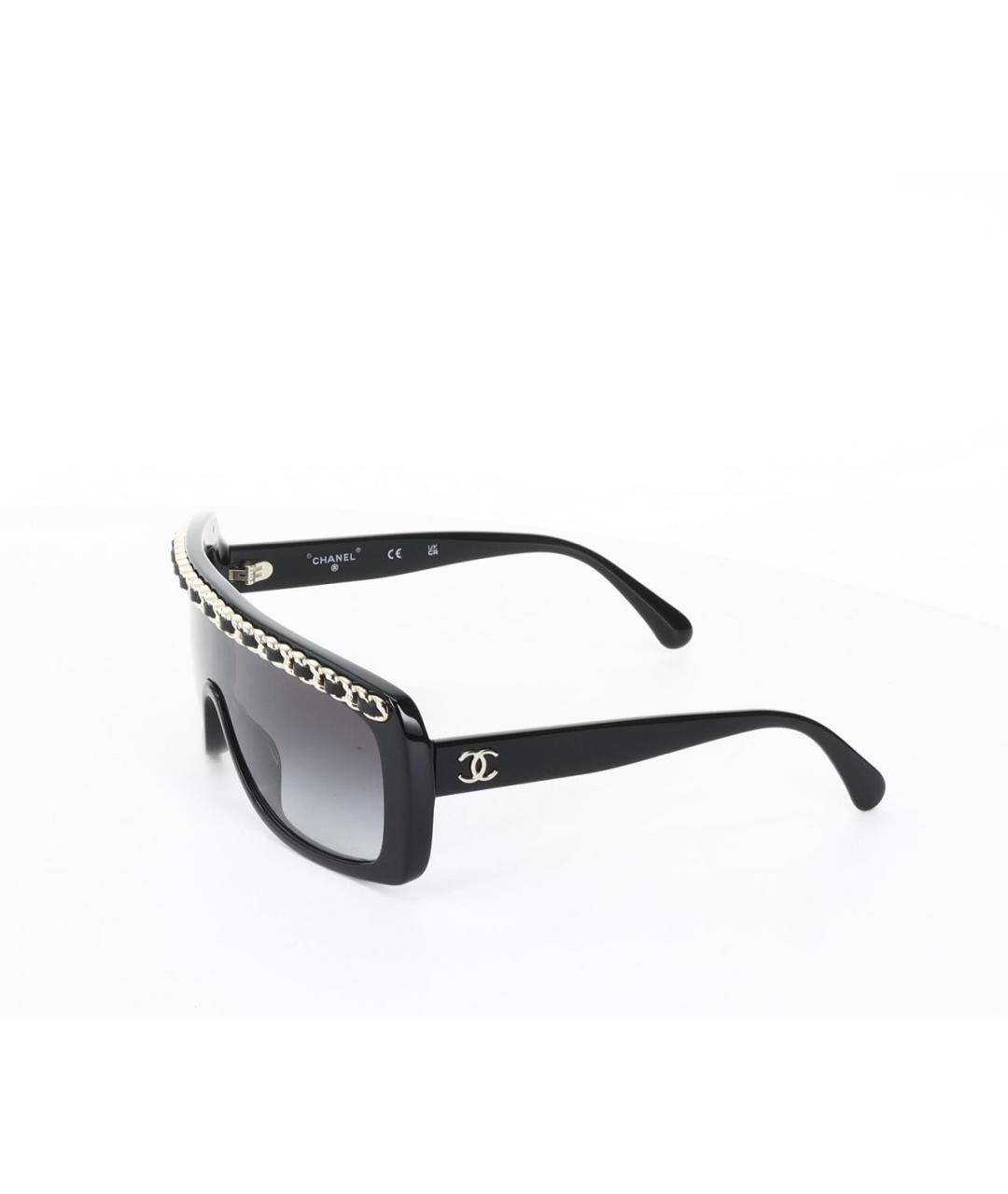 CHANEL Черные пластиковые солнцезащитные очки, фото 2