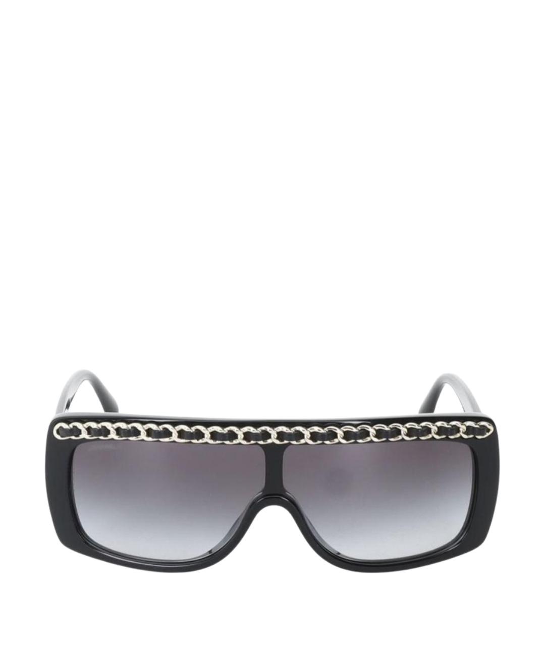 CHANEL Черные пластиковые солнцезащитные очки, фото 1