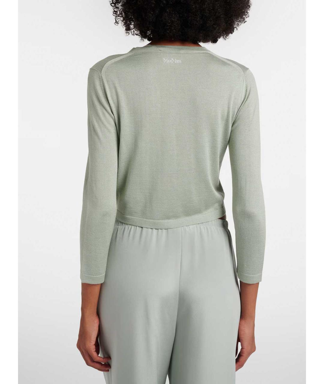 MAX MARA Зеленый шелковый кардиган, фото 4