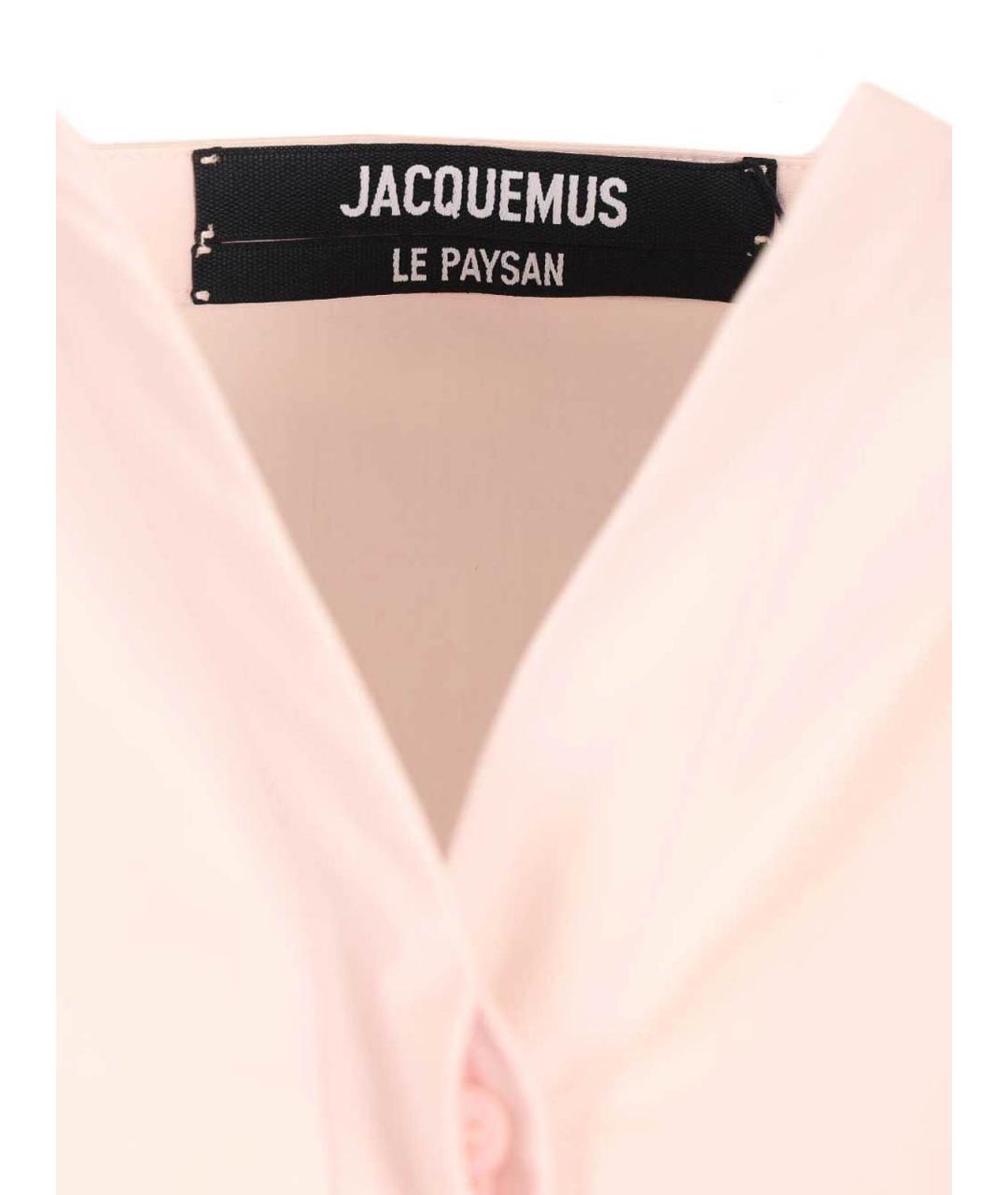 JACQUEMUS Розовое хлопковое повседневное платье, фото 5