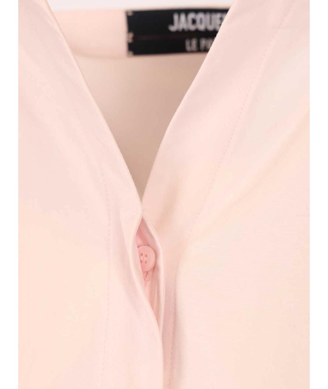 JACQUEMUS Розовое хлопковое повседневное платье, фото 4