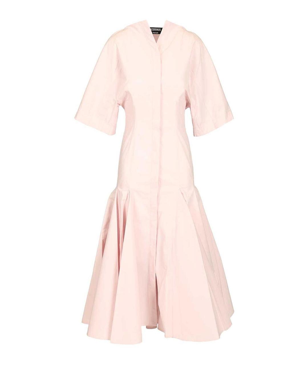 JACQUEMUS Розовое хлопковое повседневное платье, фото 1