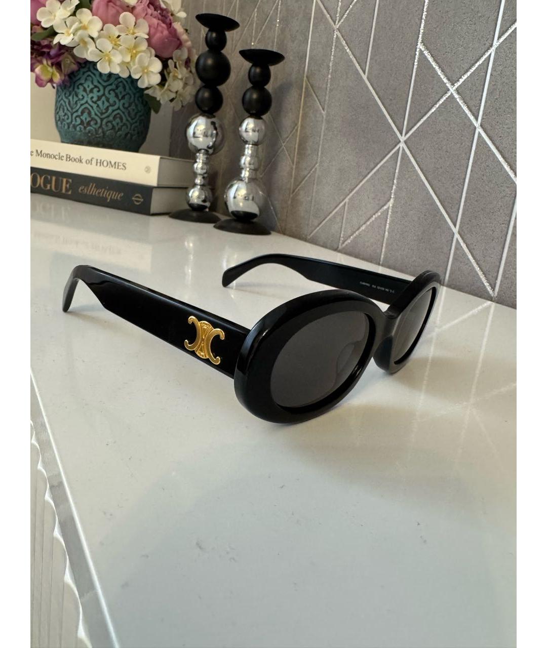 CELINE Черные пластиковые солнцезащитные очки, фото 2