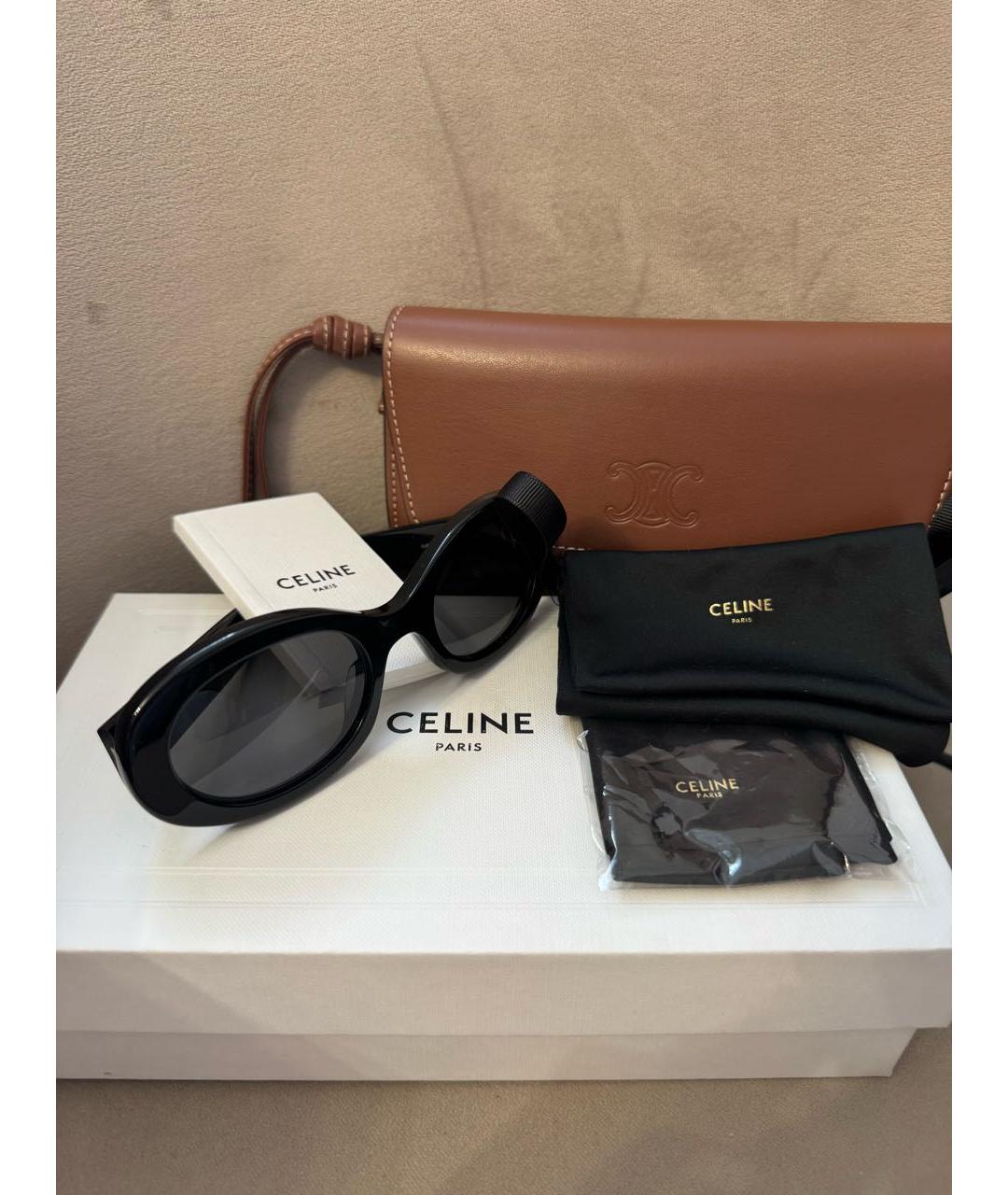CELINE Черные пластиковые солнцезащитные очки, фото 5