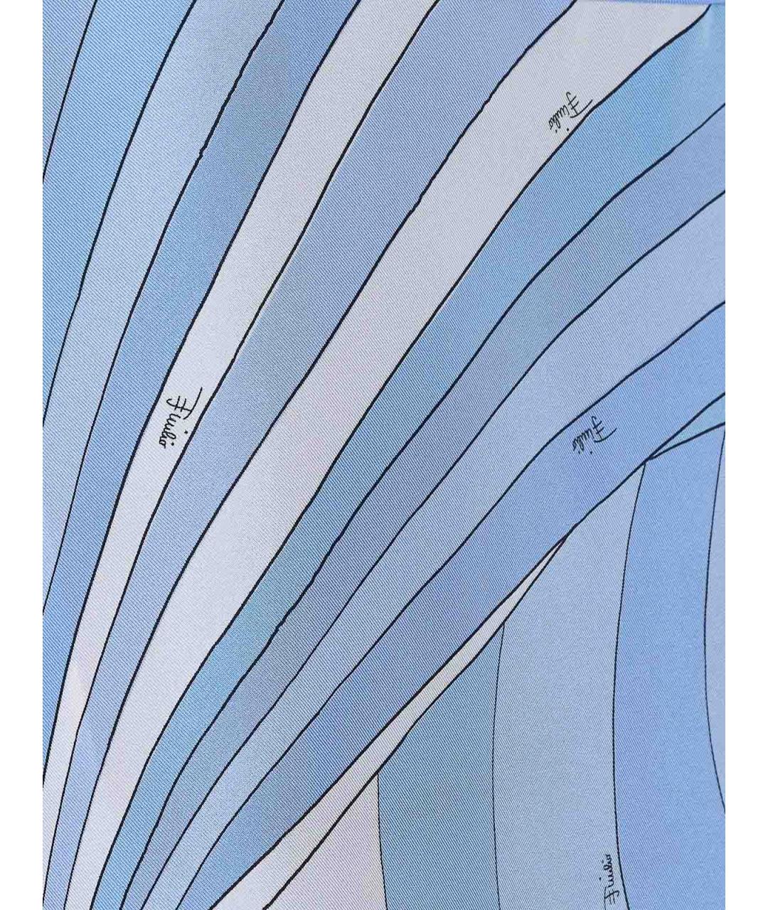 PUCCI Голубая шелковая юбка мини, фото 3