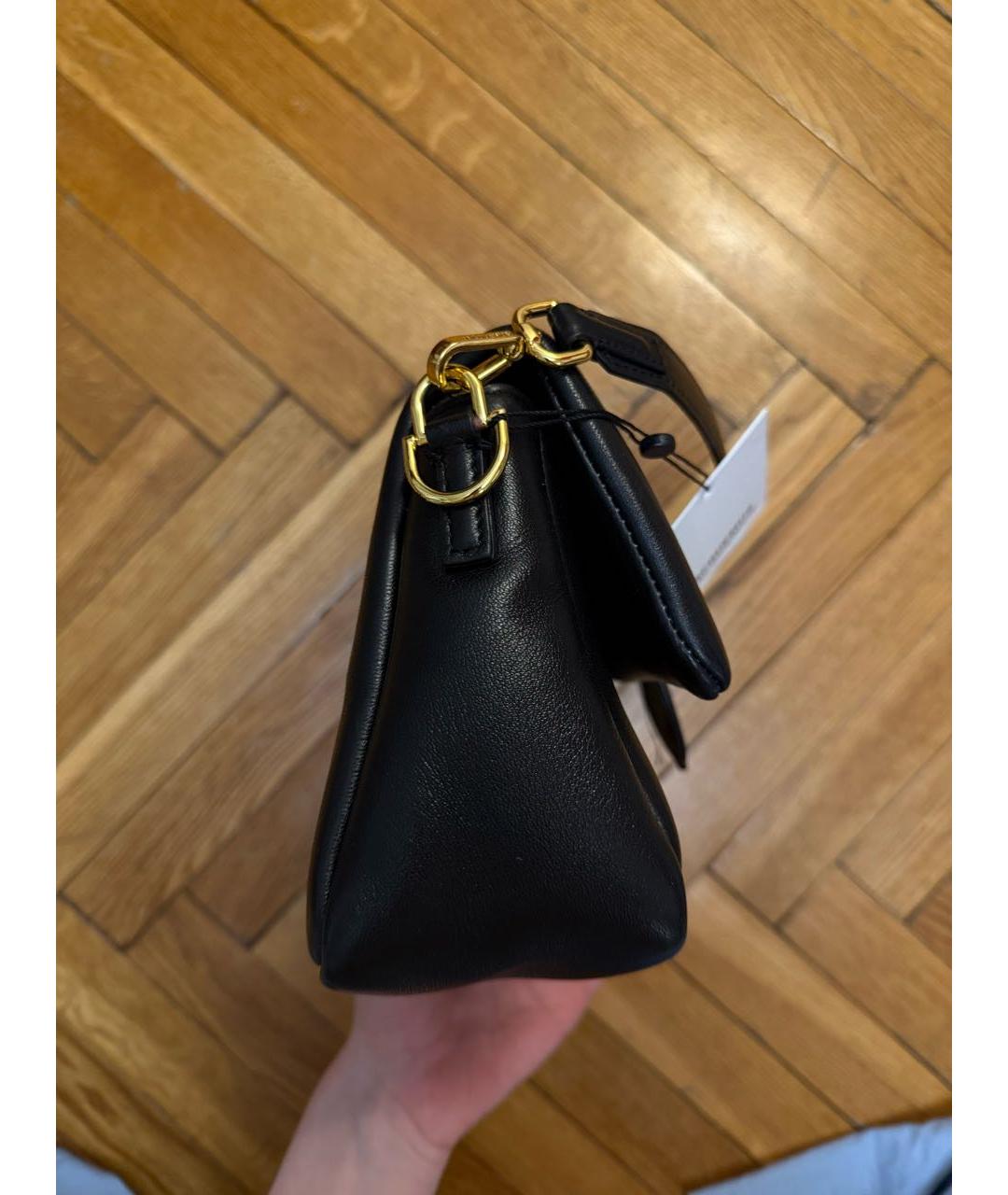 JACQUEMUS Черная кожаная сумка с короткими ручками, фото 2