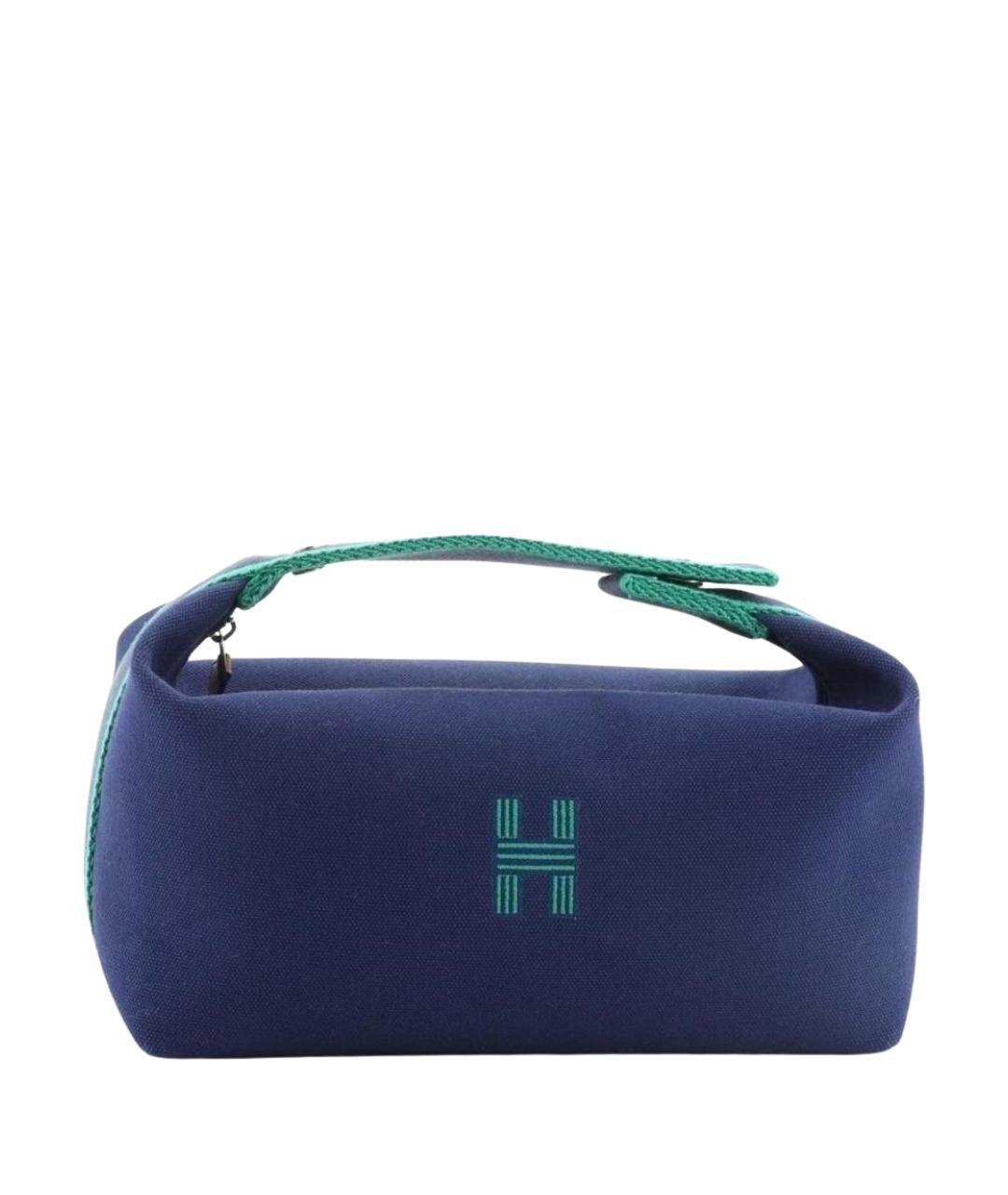 HERMES Синяя тканевая косметичка, фото 1