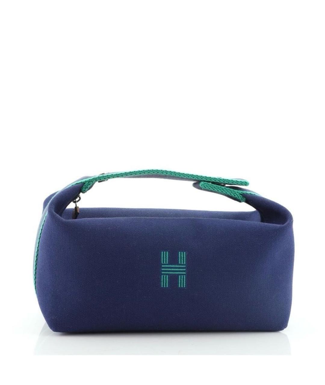 HERMES Синяя тканевая косметичка, фото 9