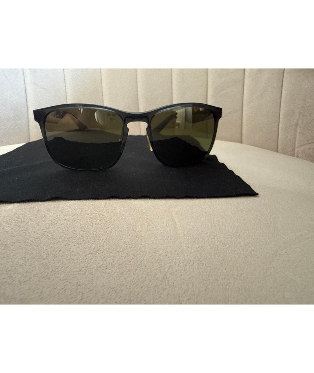 RAY BAN Черные пластиковые солнцезащитные очки, фото 6