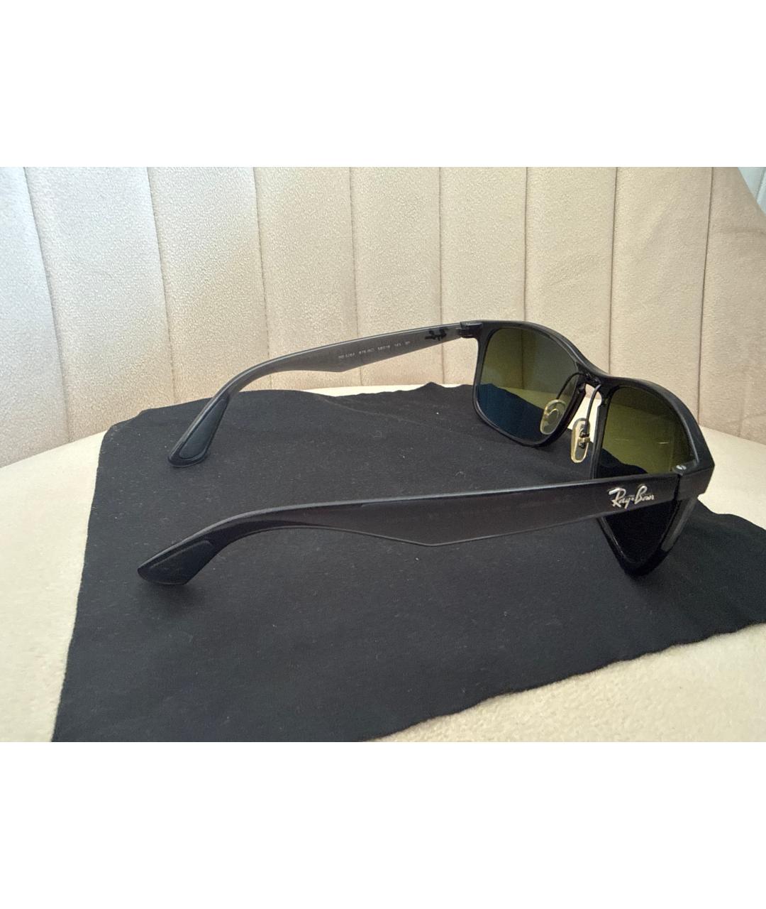 RAY BAN Черные пластиковые солнцезащитные очки, фото 2