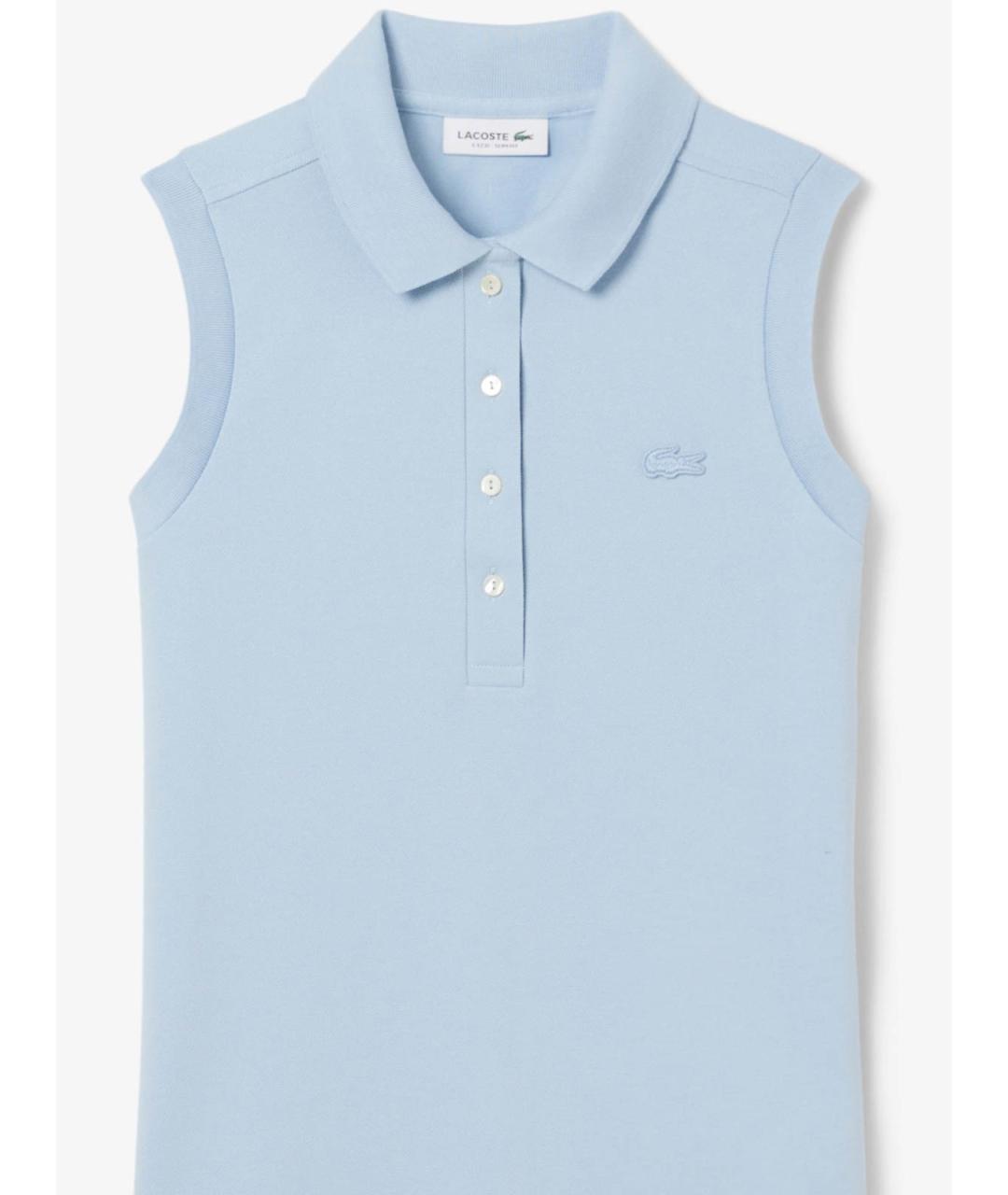 LACOSTE Голубая хлопковая майка, фото 2