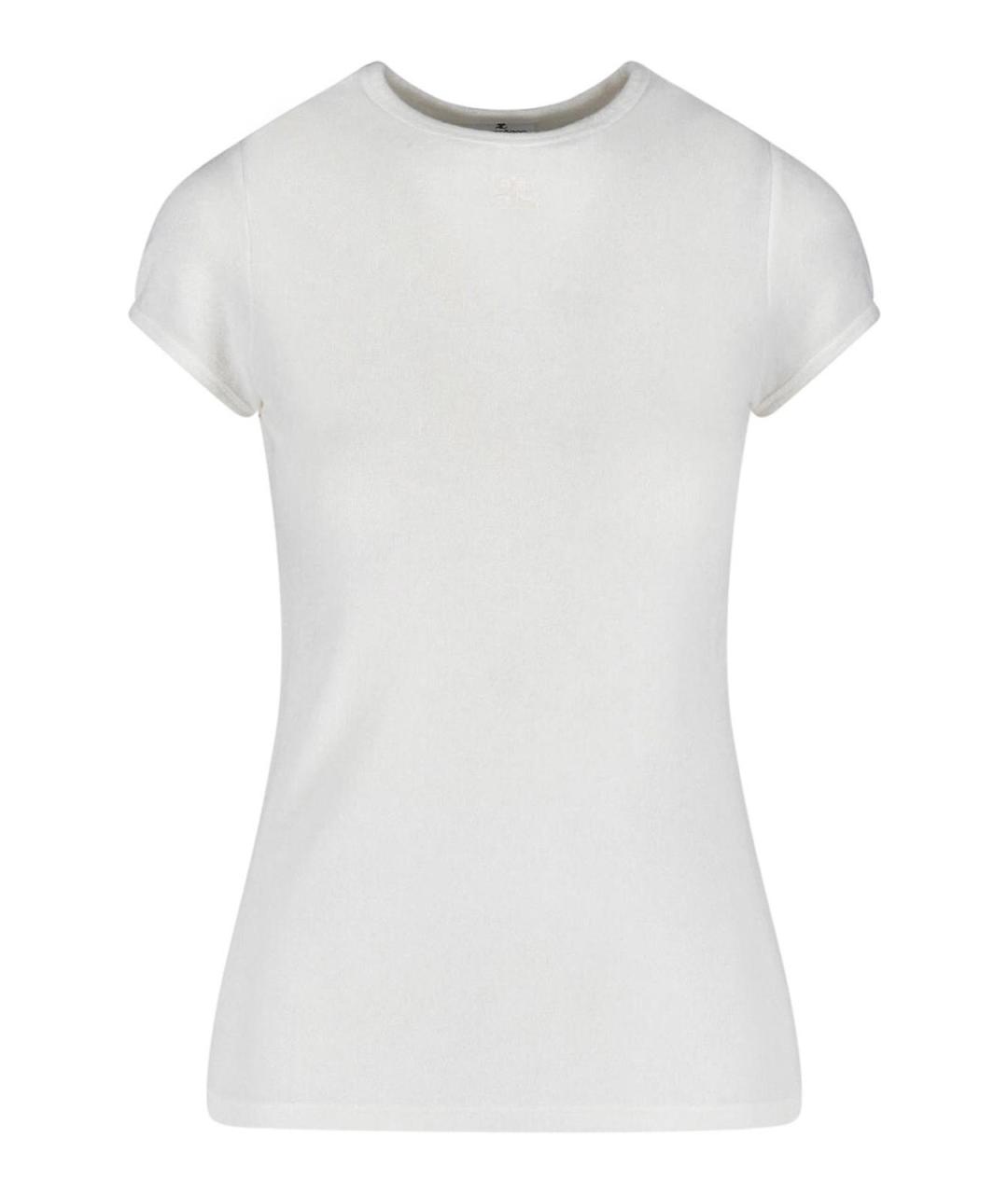 COURREGES Белая вискозная футболка, фото 1