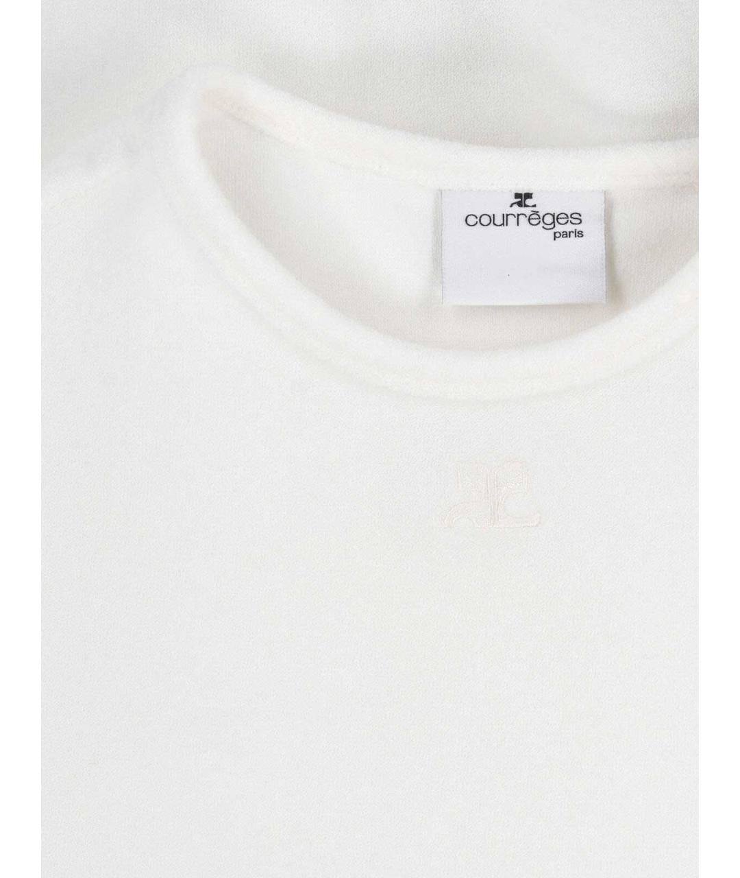 COURREGES Белая вискозная футболка, фото 3