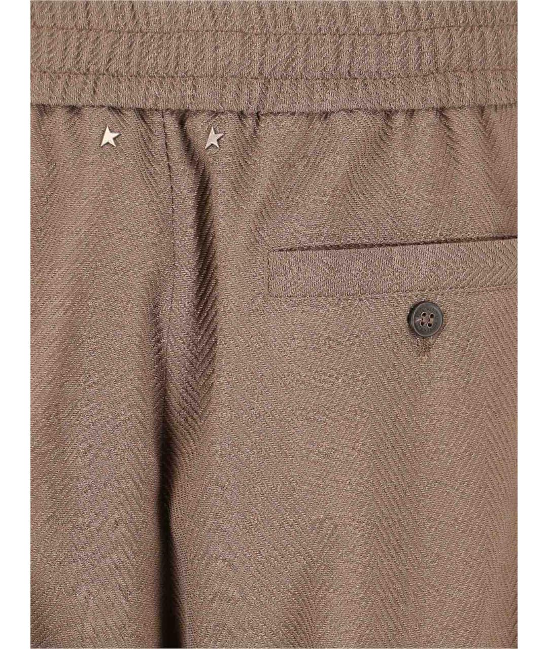 GOLDEN GOOSE DELUXE BRAND Бежевые шерстяные повседневные брюки, фото 5