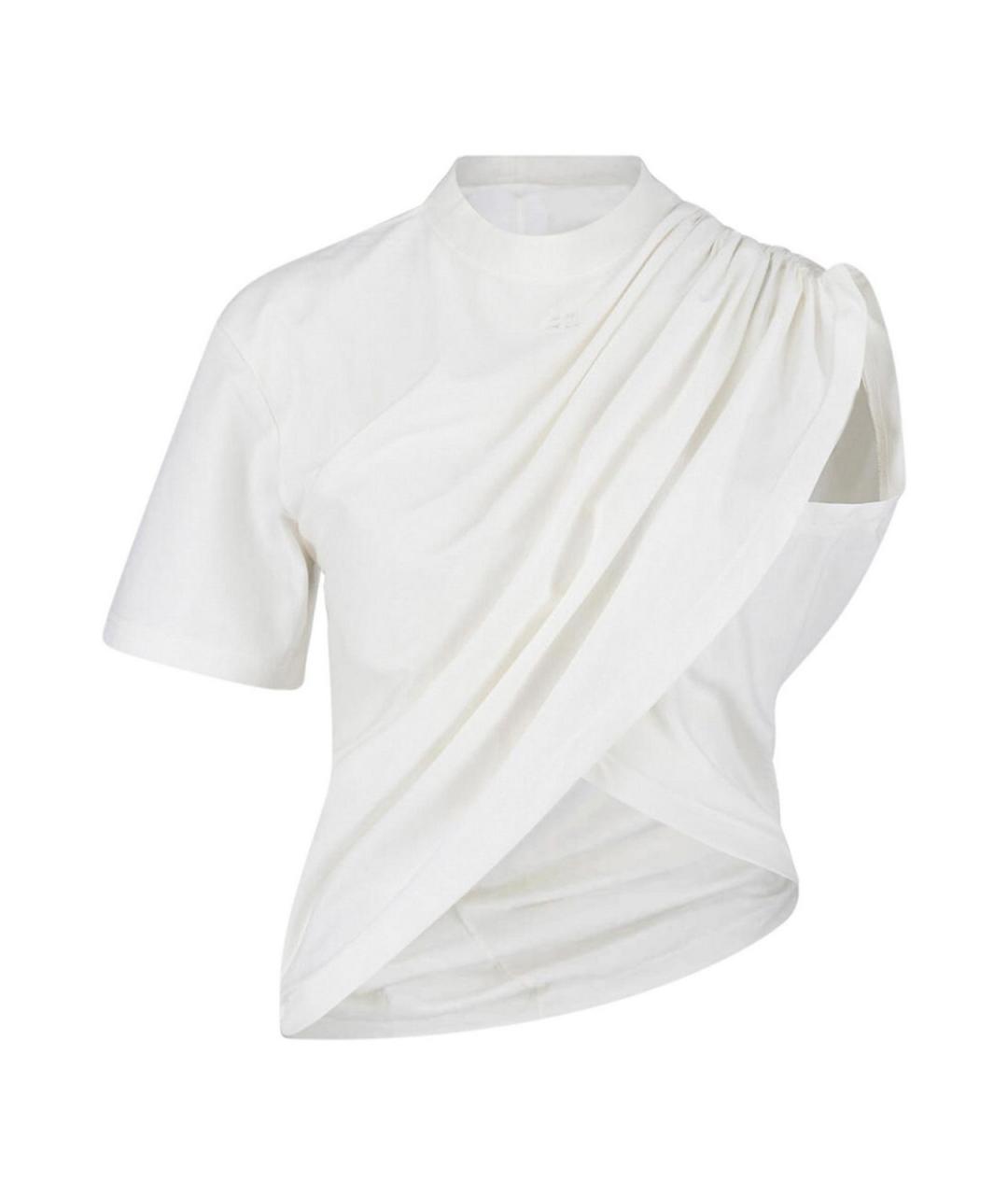 COURREGES Белая хлопковая футболка, фото 1