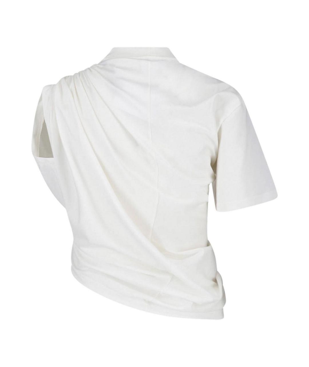 COURREGES Белая хлопковая футболка, фото 2