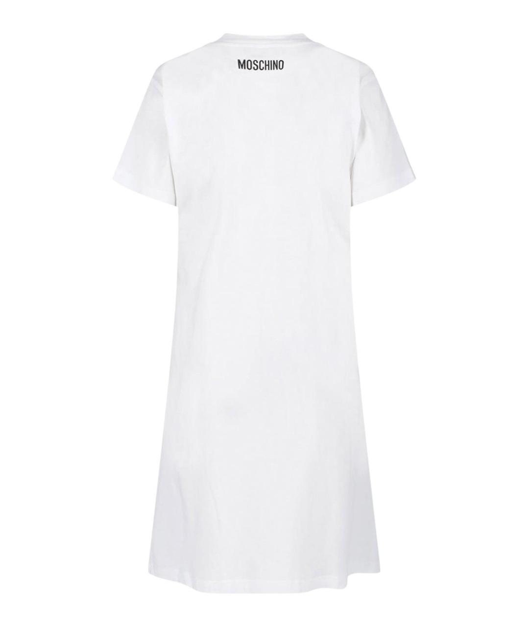 MOSCHINO Белое хлопковое повседневное платье, фото 2