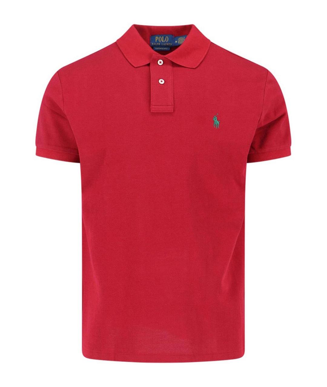 POLO RALPH LAUREN Красное хлопковое поло с коротким рукавом, фото 1