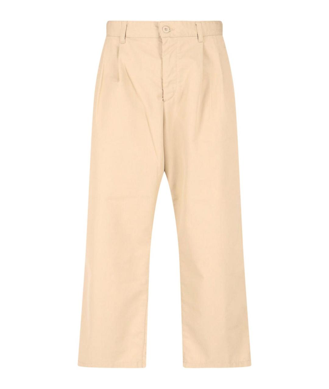 CARHARTT Желтые хлопковые повседневные брюки, фото 1