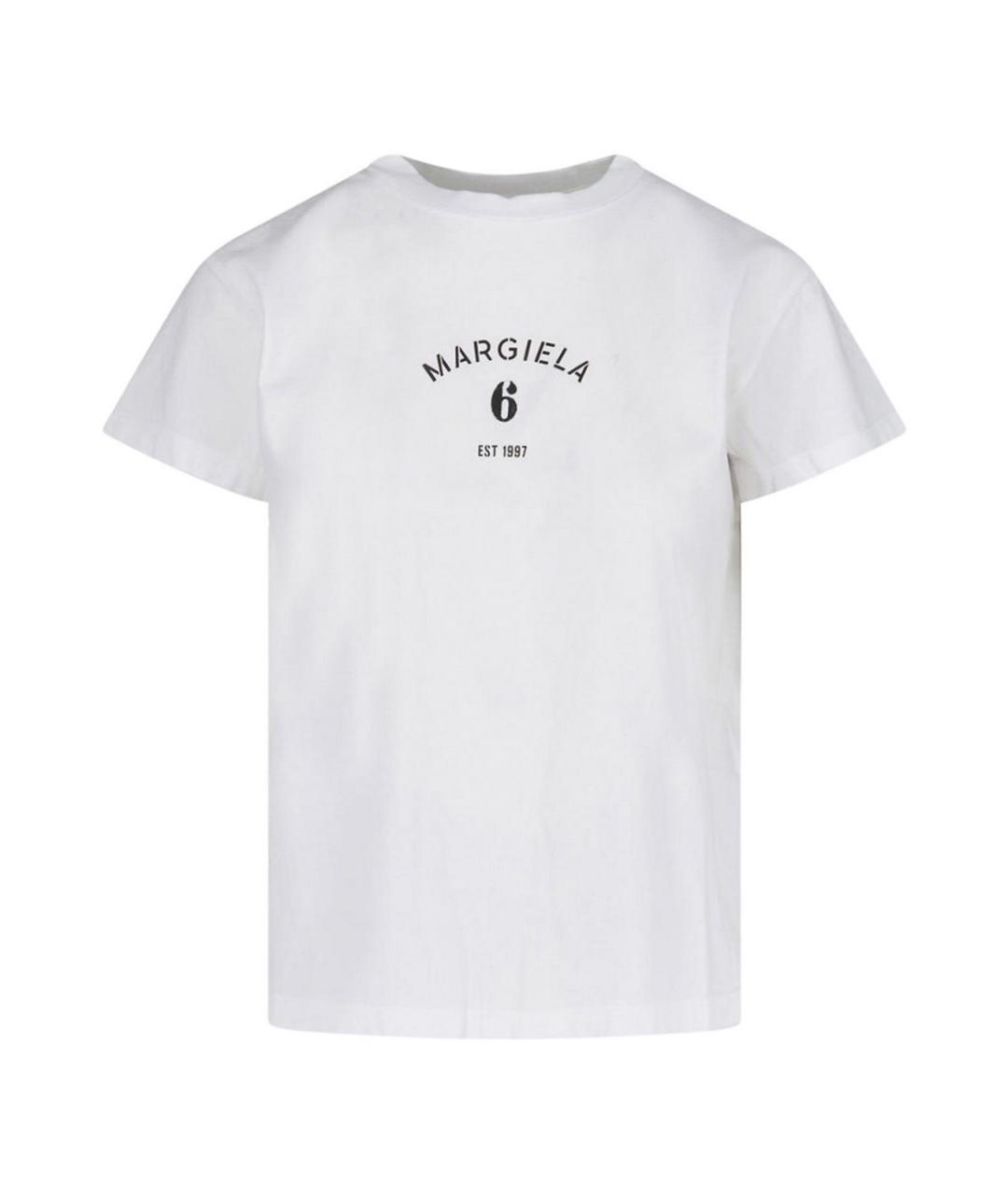 MM6 MAISON MARGIELA Белая хлопковая футболка, фото 1