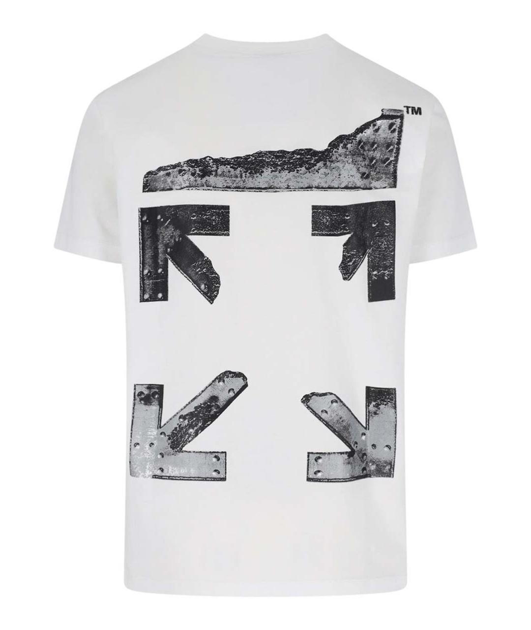 OFF-WHITE Белая хлопковая футболка, фото 2