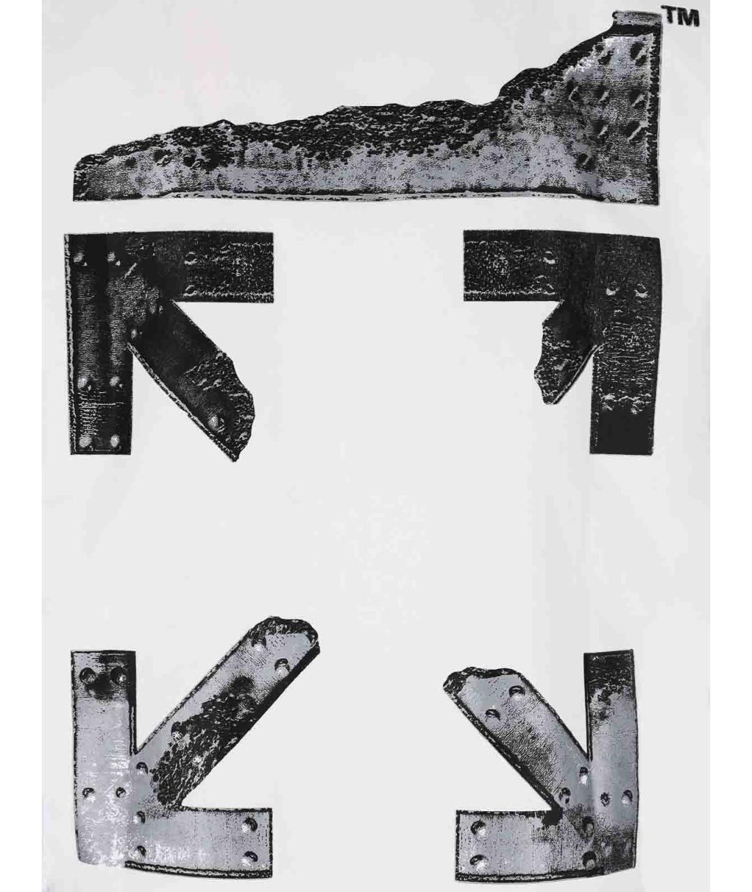 OFF-WHITE Белая хлопковая футболка, фото 3