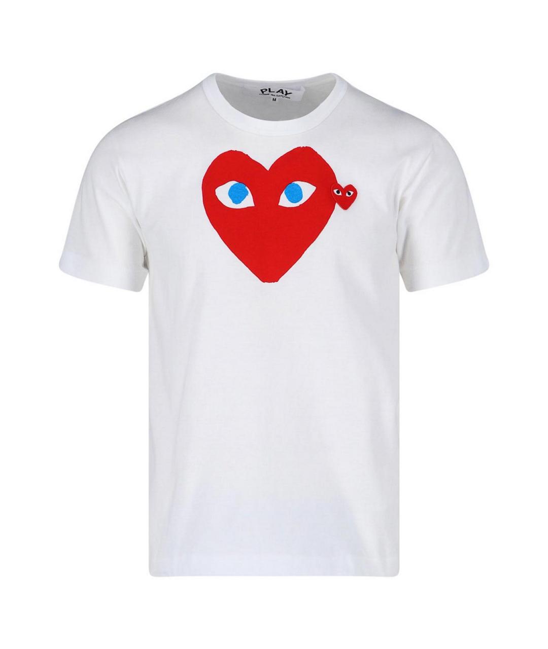 COMME DES GARÇONS PLAY Белая хлопковая футболка, фото 1