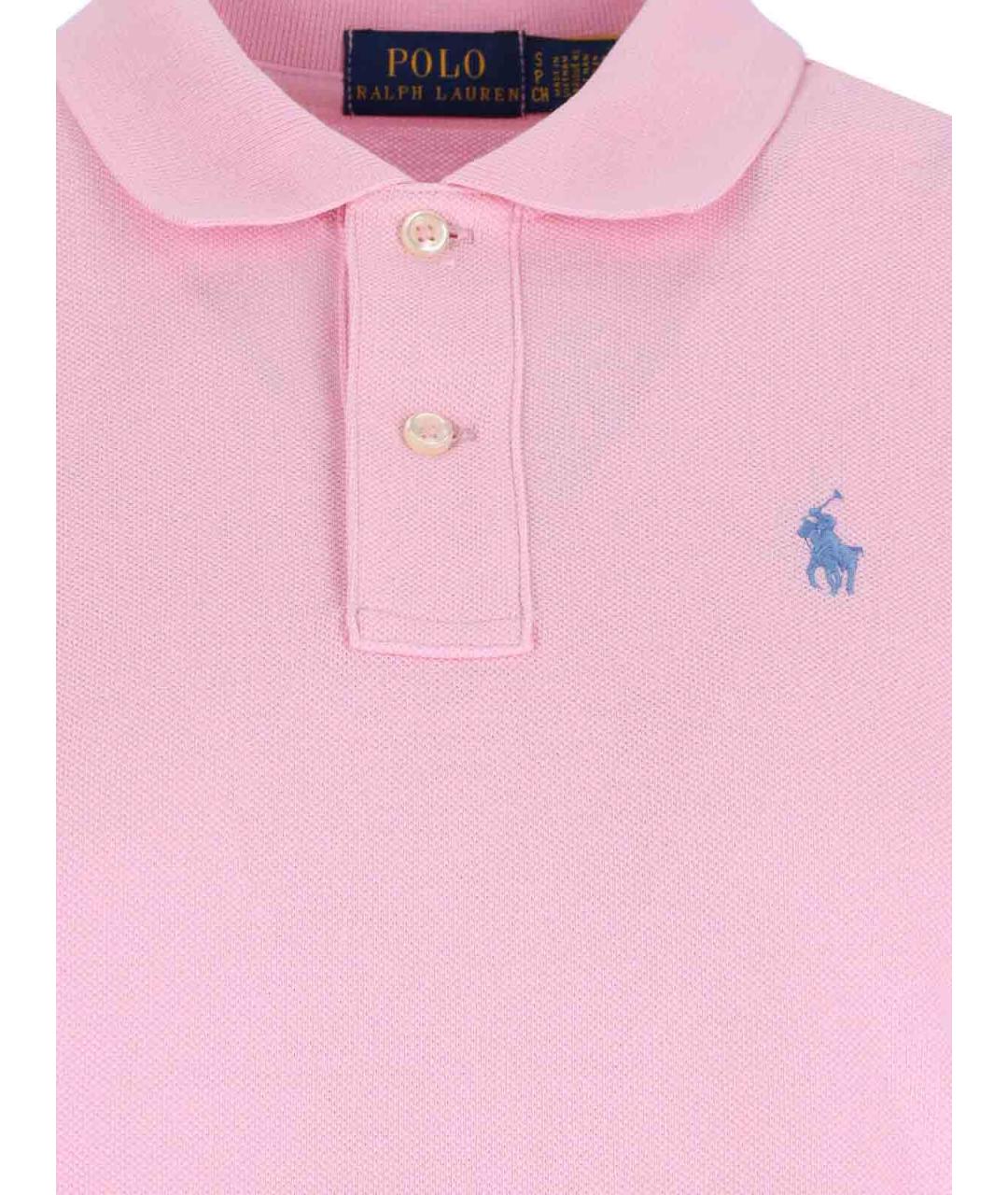 POLO RALPH LAUREN Розовое хлопковое повседневное платье, фото 3