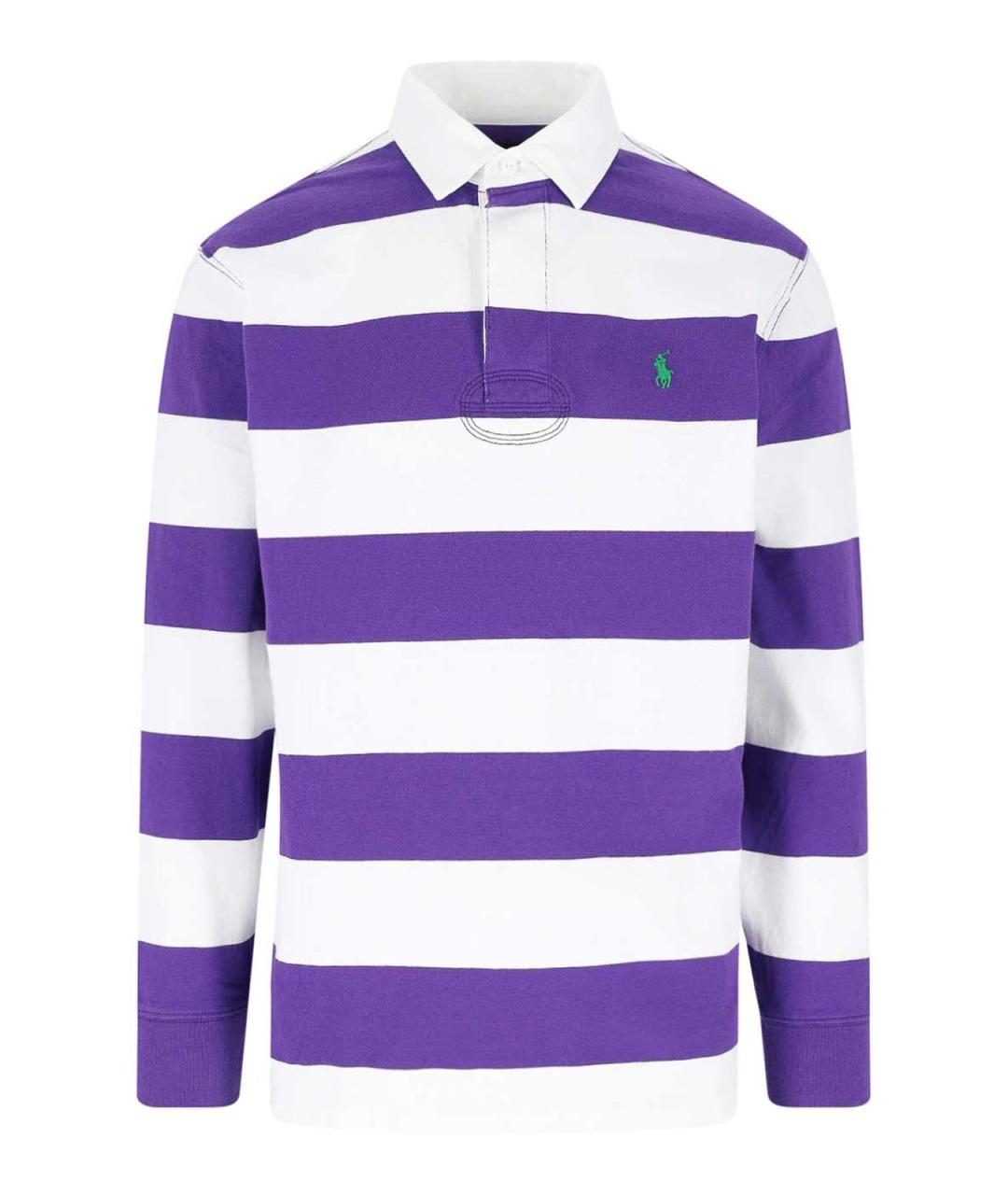 POLO RALPH LAUREN Фиолетовое хлопковое поло с длинным рукавом, фото 1