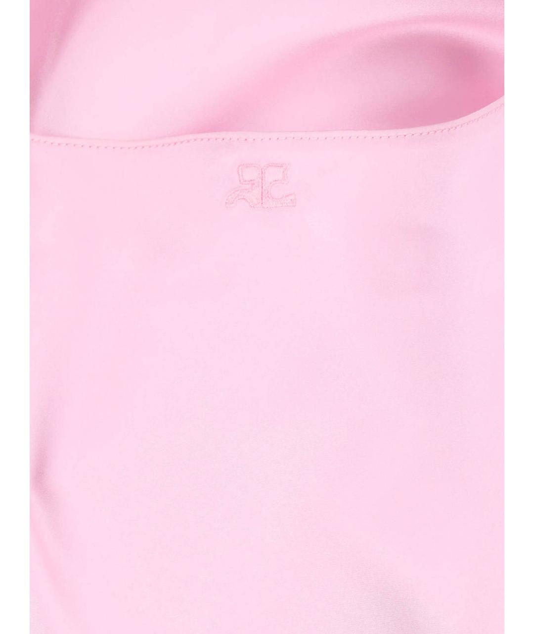 COURREGES Розовое шелковое коктейльное платье, фото 3