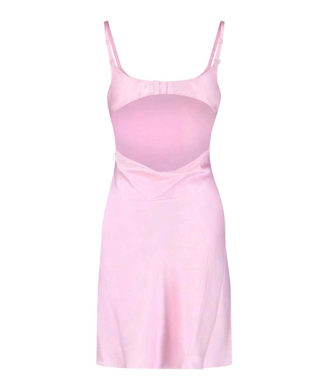 COURREGES Розовое шелковое коктейльное платье, фото 2