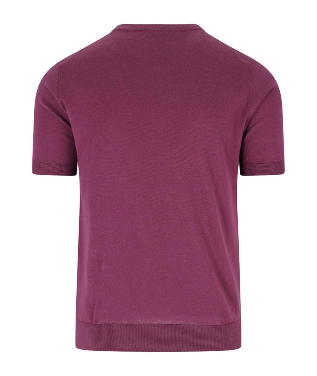 JOHN SMEDLEY Бордовая хлопковая футболка, фото 2