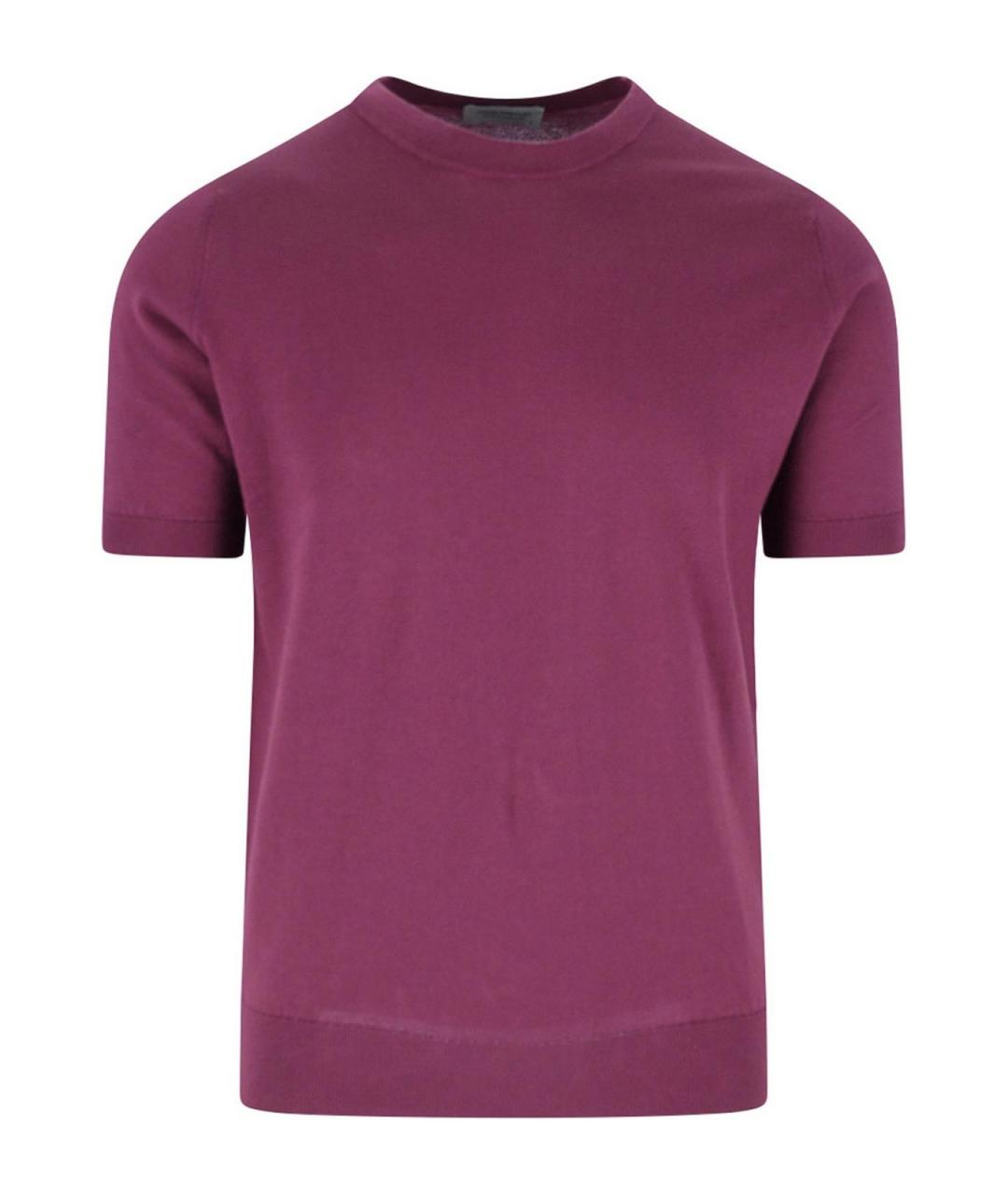JOHN SMEDLEY Бордовая хлопковая футболка, фото 1